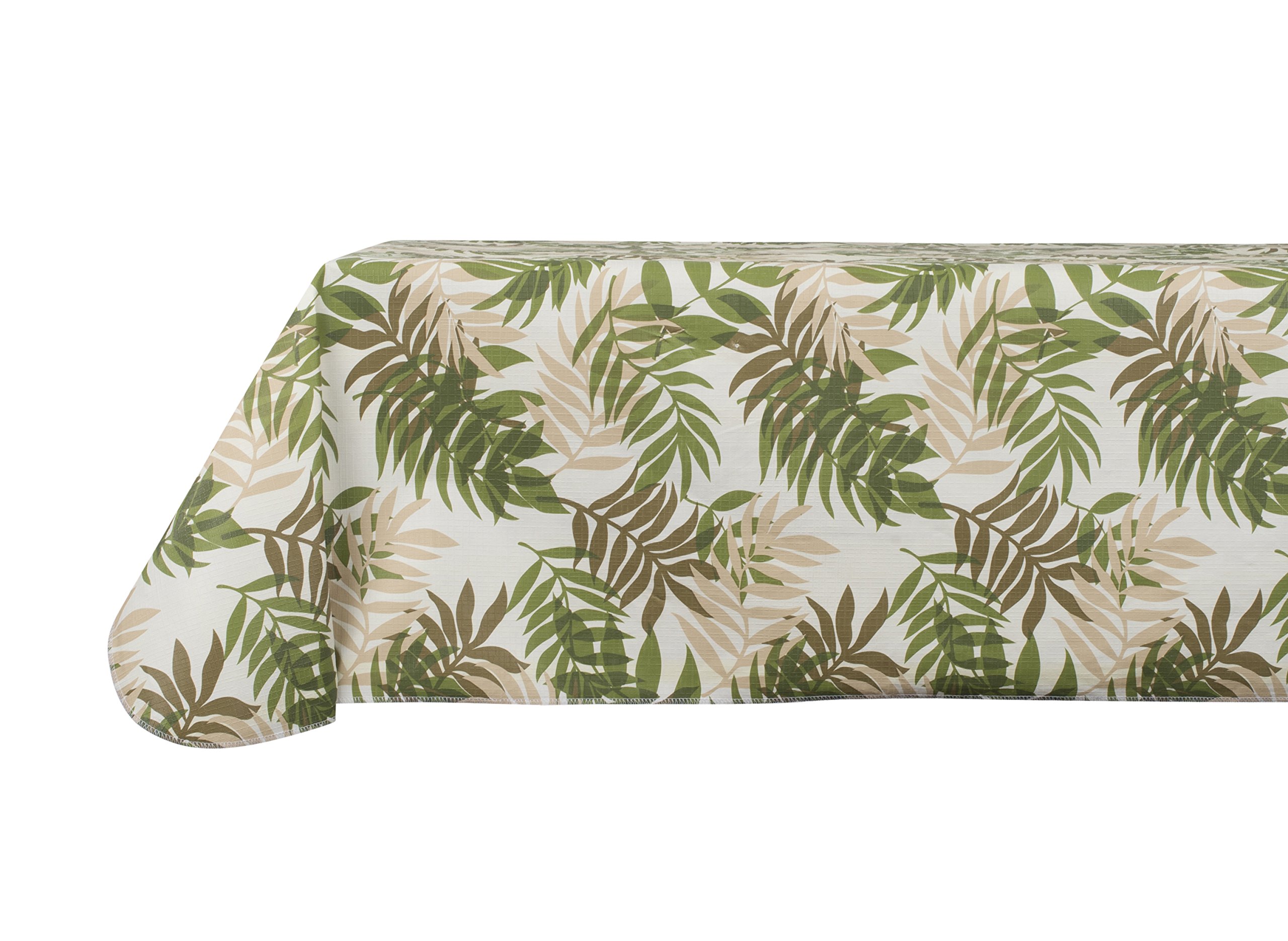 Printed Vinyl Tablecloth with Flannel Backing - Waterproof & Durable 52x52 Square Table Cover for Indoor/Outdoor Dining, Picnics, Parties & Events (Tropical Fern Design) - Perfect for Home, Restaurants, BBQs & Holiday Gatherings