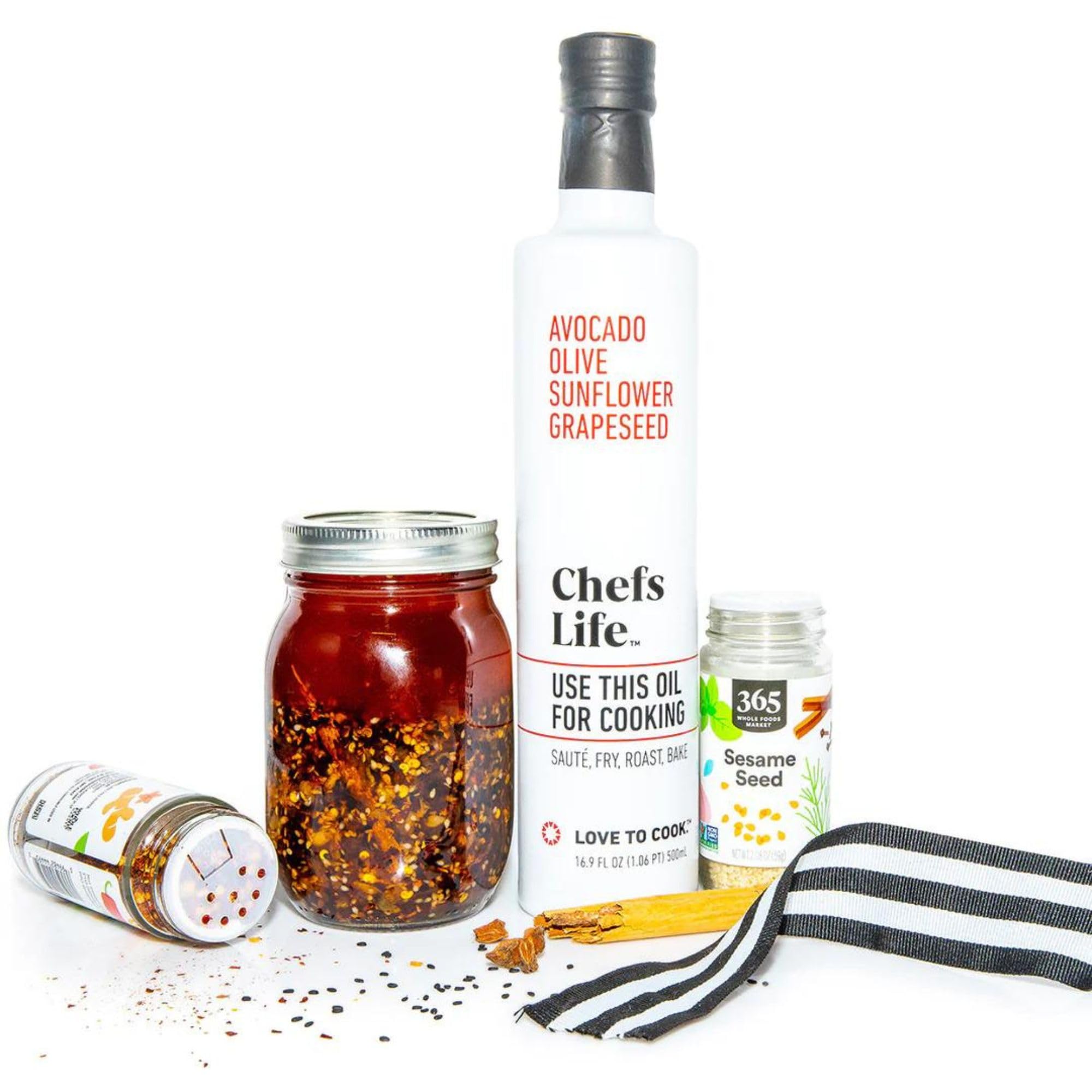 Chefs Life Premium Cooking Oil Blend - Non-GMO Olive, Avocado, Sunflower & Grapeseed Oil for High Heat Cooking, Baking & Frying - 16.9 Fl Oz (2 Bottles) - Perfect for Sautéing, Stir-Frying & Deep Frying at Home