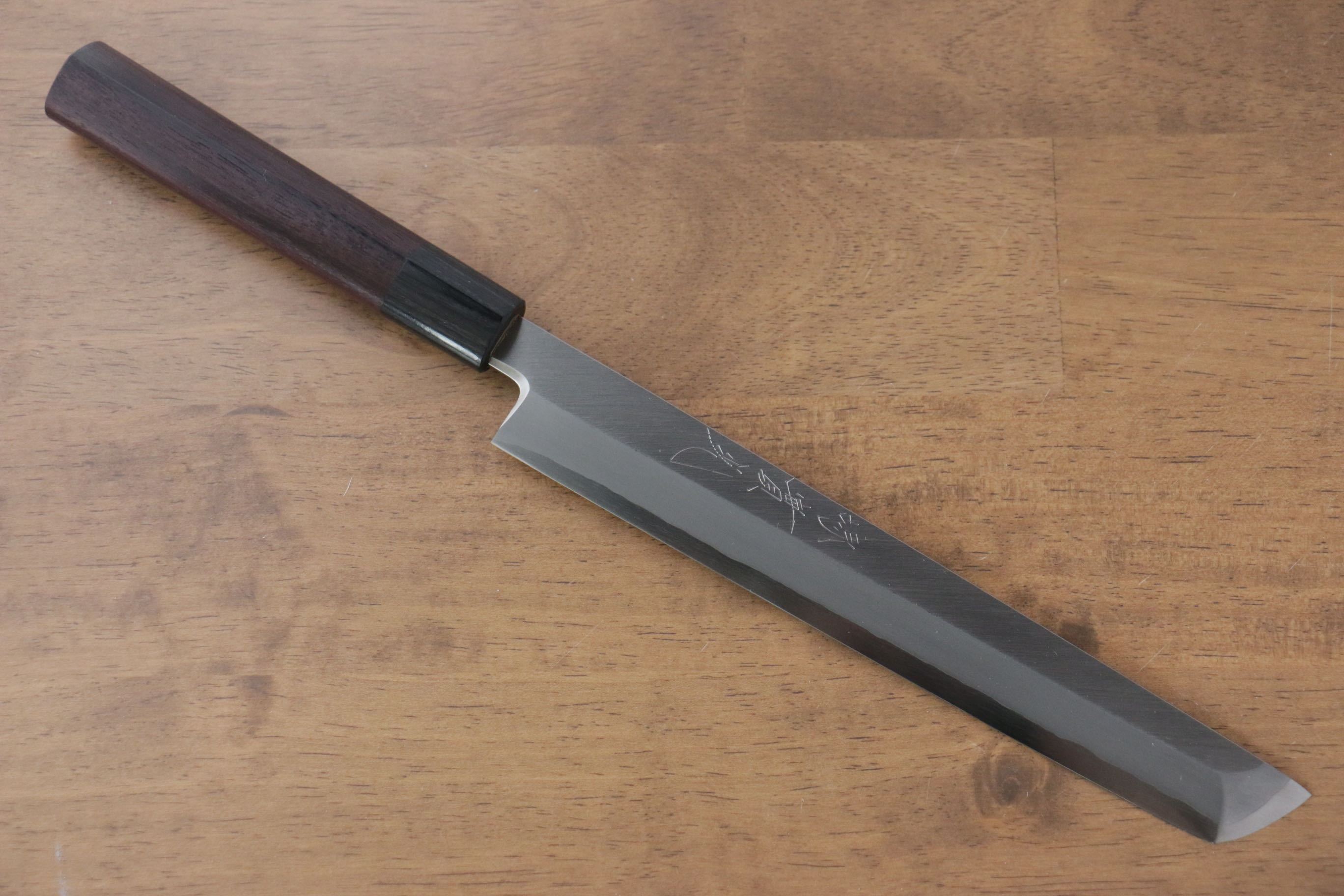 Premium Jikko Silver Steel No.3 Sakimaru Yanagiba 210mm - Japanese Sushi Knife with Ebony Wood Handle - Perfect for Sushi Chefs & Japanese Cuisine Preparation