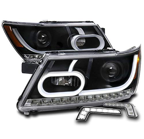 2009-2017 Dodge Journey LED Headlights with DRL - Black Projector for Night Driving