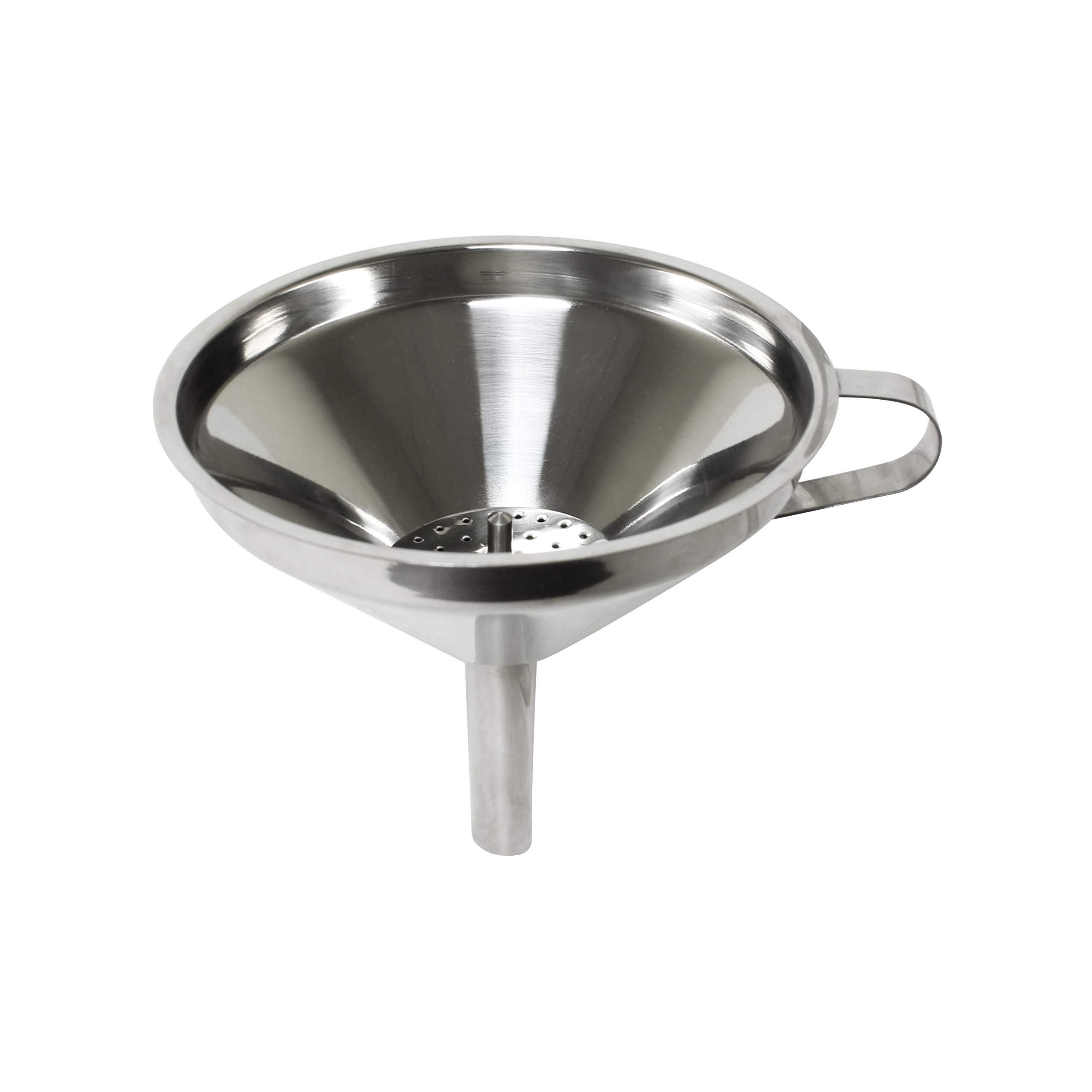 Thunder Group 6-Inch Stainless Steel Funnel with Removable Strainer - Perfect for Kitchen, Brewing, Auto Fluids & DIY Projects