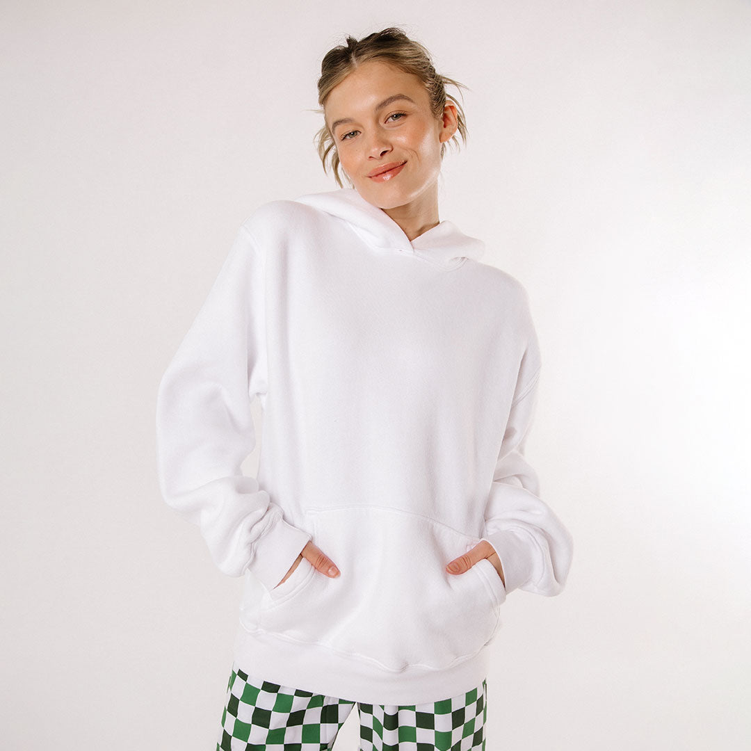 Arrive Hoodie for Men & Women - Soft Cotton Pullover Sweatshirt with Kangaroo Pocket - White - Perfect for Casual Wear, Gym, and Outdoor Activities