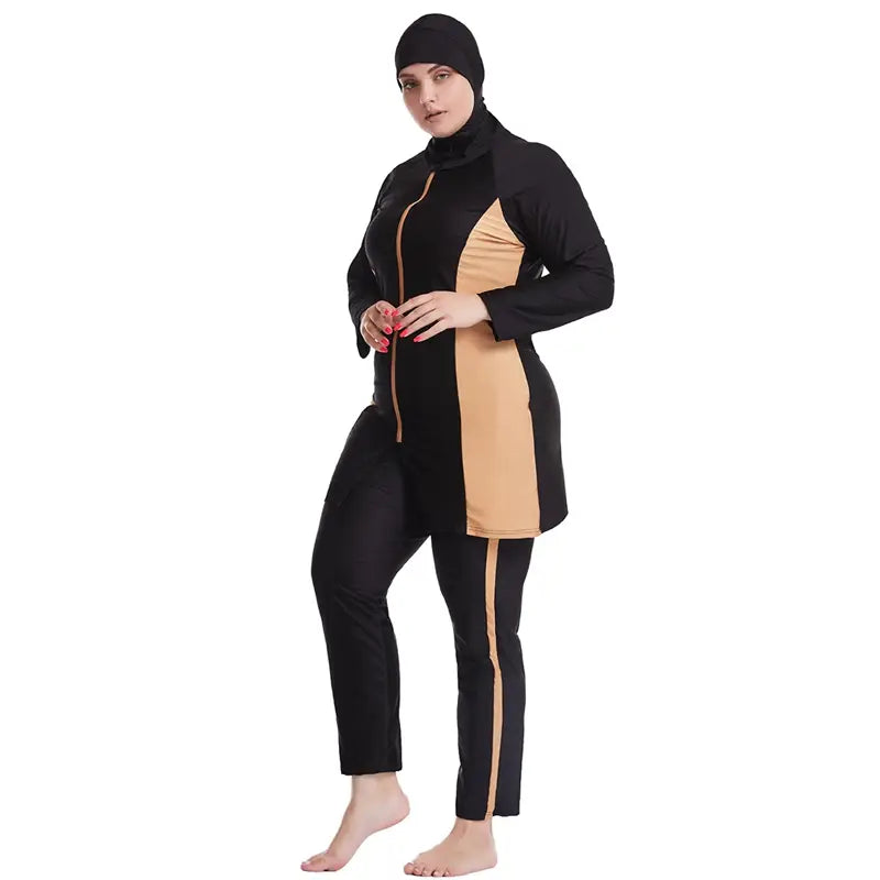 **Plus Size Halal Burqini Swimwear for Muslim Women - Modest Islamic Full-Coverage Swimsuits for Beach & Pool**