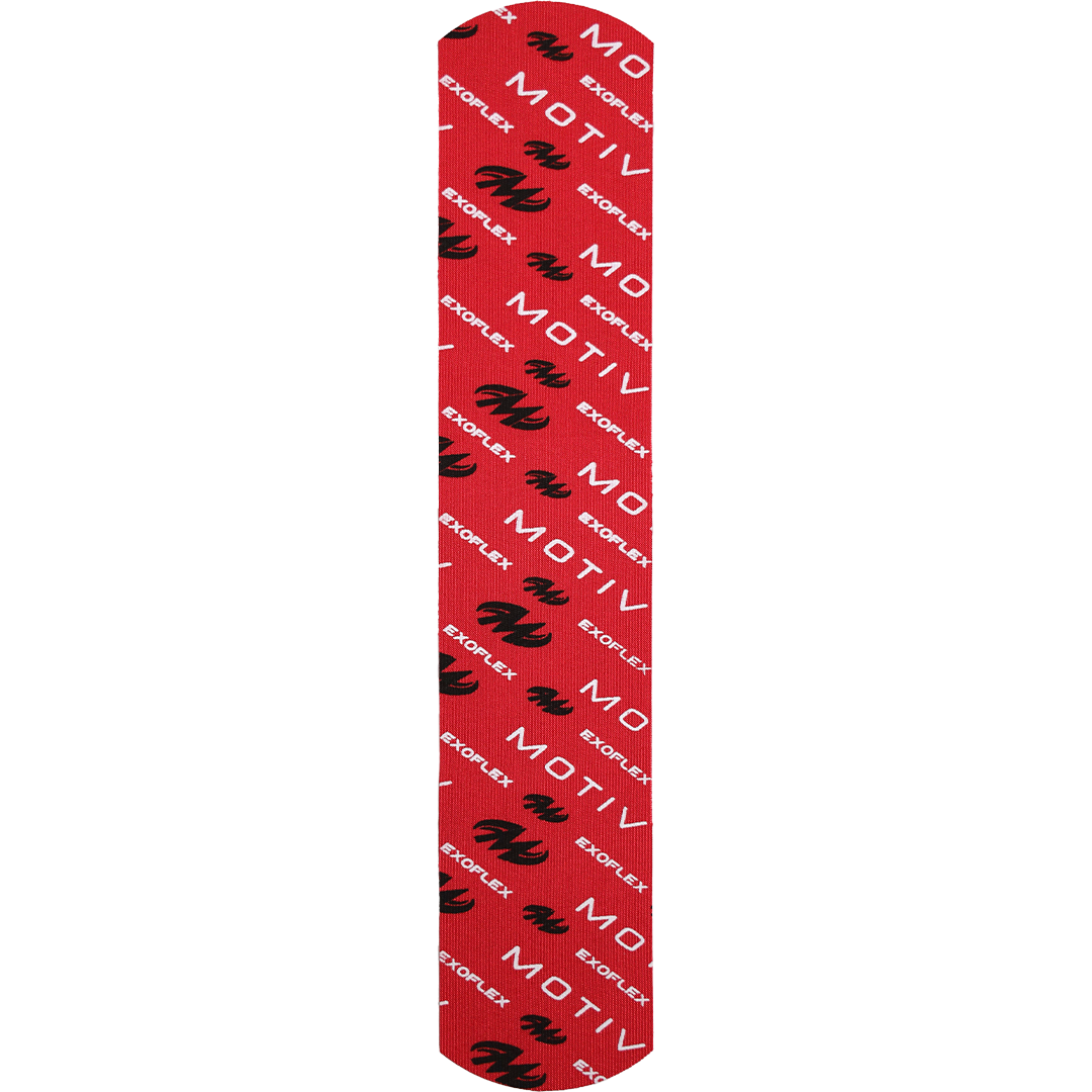 Motiv ExoFlex Kinesiology Tape - Pre-Cut Athletic Sports Tape for Pain Relief & Muscle Support (Red) - Ideal for Running, CrossFit & Injury Recovery