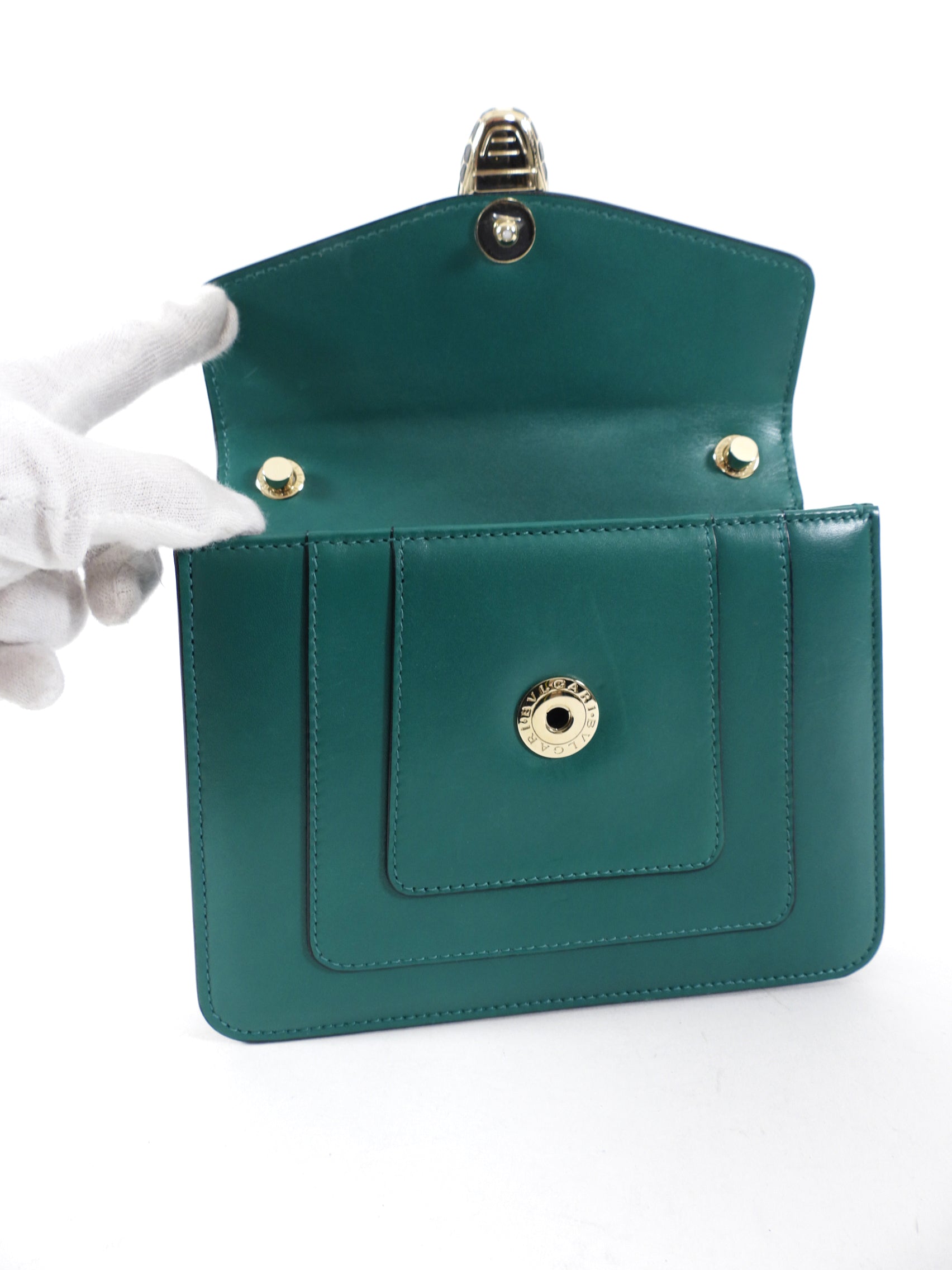 Bulgari Serpenti Forever Green Enamel Snake Flap Bag - Luxury Designer Crossbody Purse for Women | Perfect for Evening Parties, Date Nights & Special Occasions