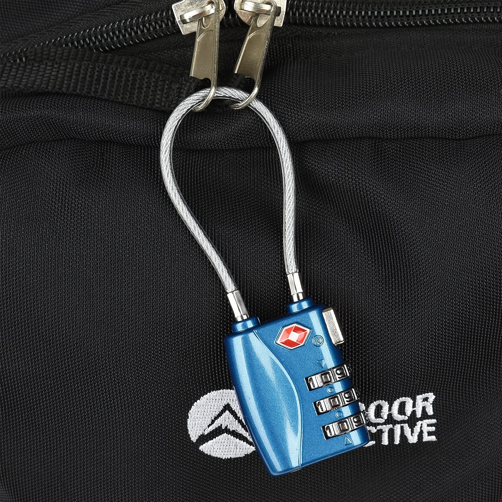 TSA Approved Luggage Locks - 3 Digit Steel Cable Combination Padlock for Travel Bags, Suitcases & Gym Lockers | Secure Your Belongings During Air Travel, Hotel Stays & Workout Sessions