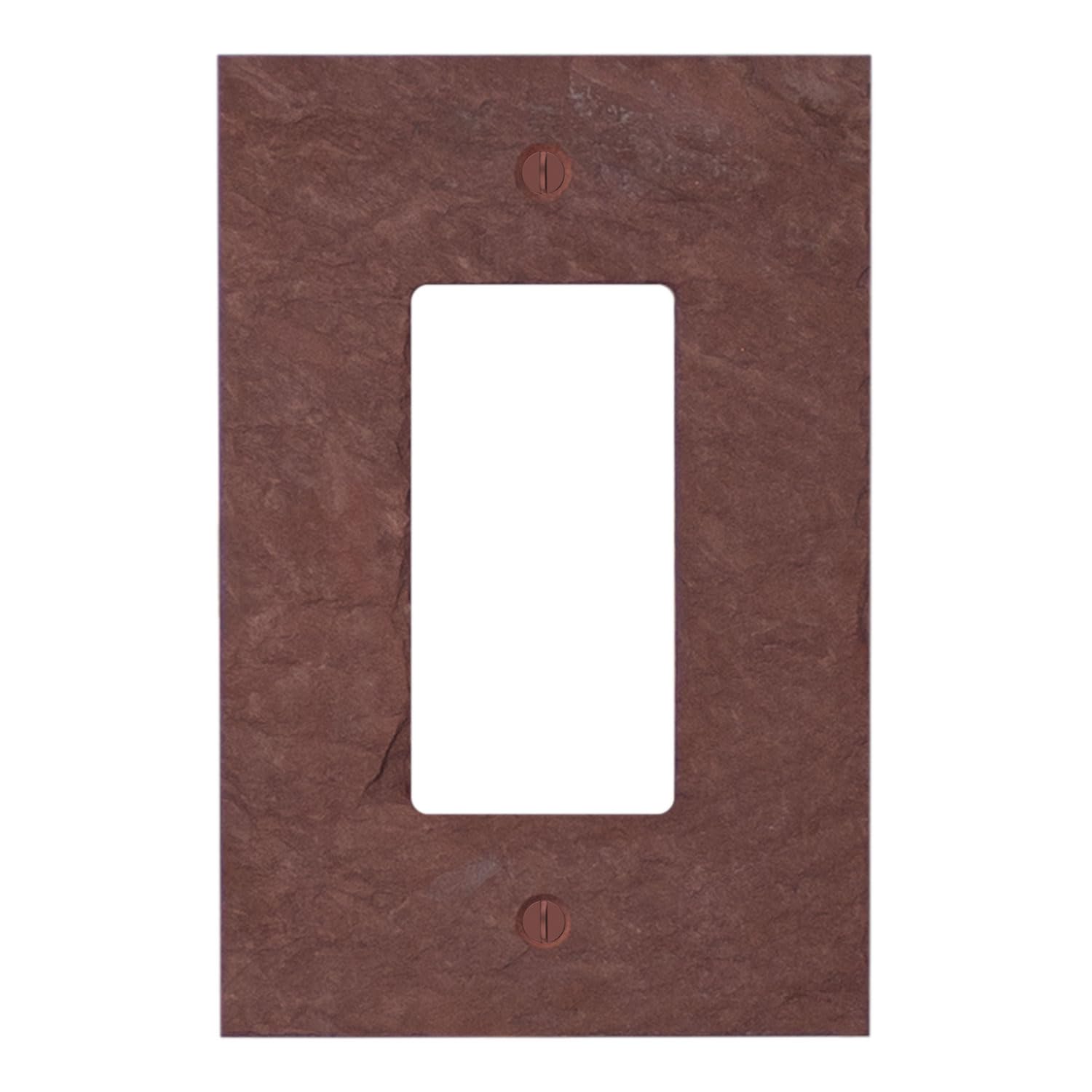 Vermont Slate Red Decorative Electrical Switch Plate Cover - 1 Gang GFCI Rocker Outlet Wall Plate (3.25