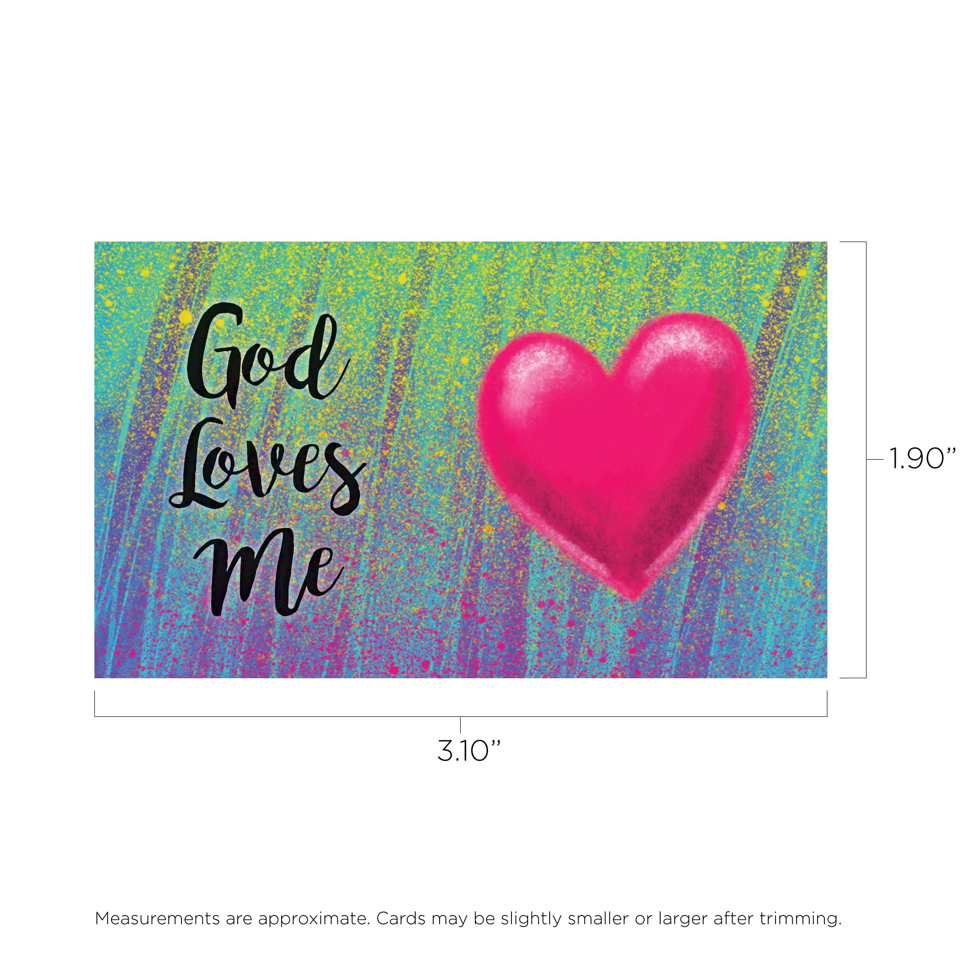 God Loves Me - Pack of 25 Inspirational Bible Verse Cards for Kids | Christian Affirmation Scripture Cards for Sunday School, Children's Church & Youth Ministry | Perfect for Daily Devotions & Faith Building