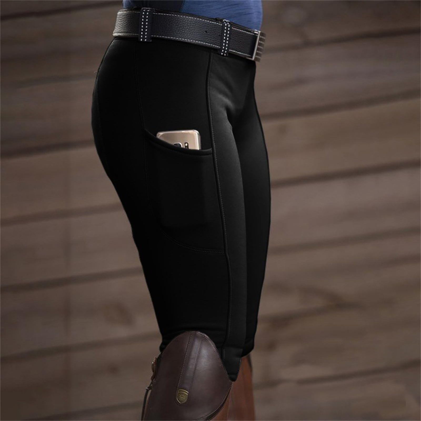 Women's Equestrian Riding Pants - Breathable Knee-Patch Breeches with Zipper Pockets for Horseback Riding, Schooling & Gym Workouts | Perfect for Training, Dressage & Casual Riding