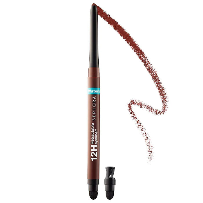 Waterproof 12HR Retractable Eyeliner Pencil - Long Lasting Smudge Proof Eye Liner for Sensitive Eyes | Perfect for Daily Makeup, Party Looks & Professional Use - Sephora Collection