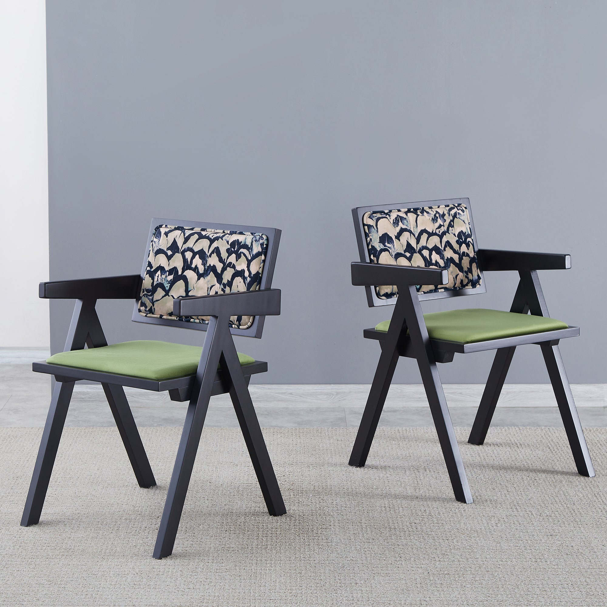 Solid Wood Dining Chairs with Armrests - Natural Rubber Wood & Rattan Woven Design for Kitchen, Dining Room, or Outdoor Patio