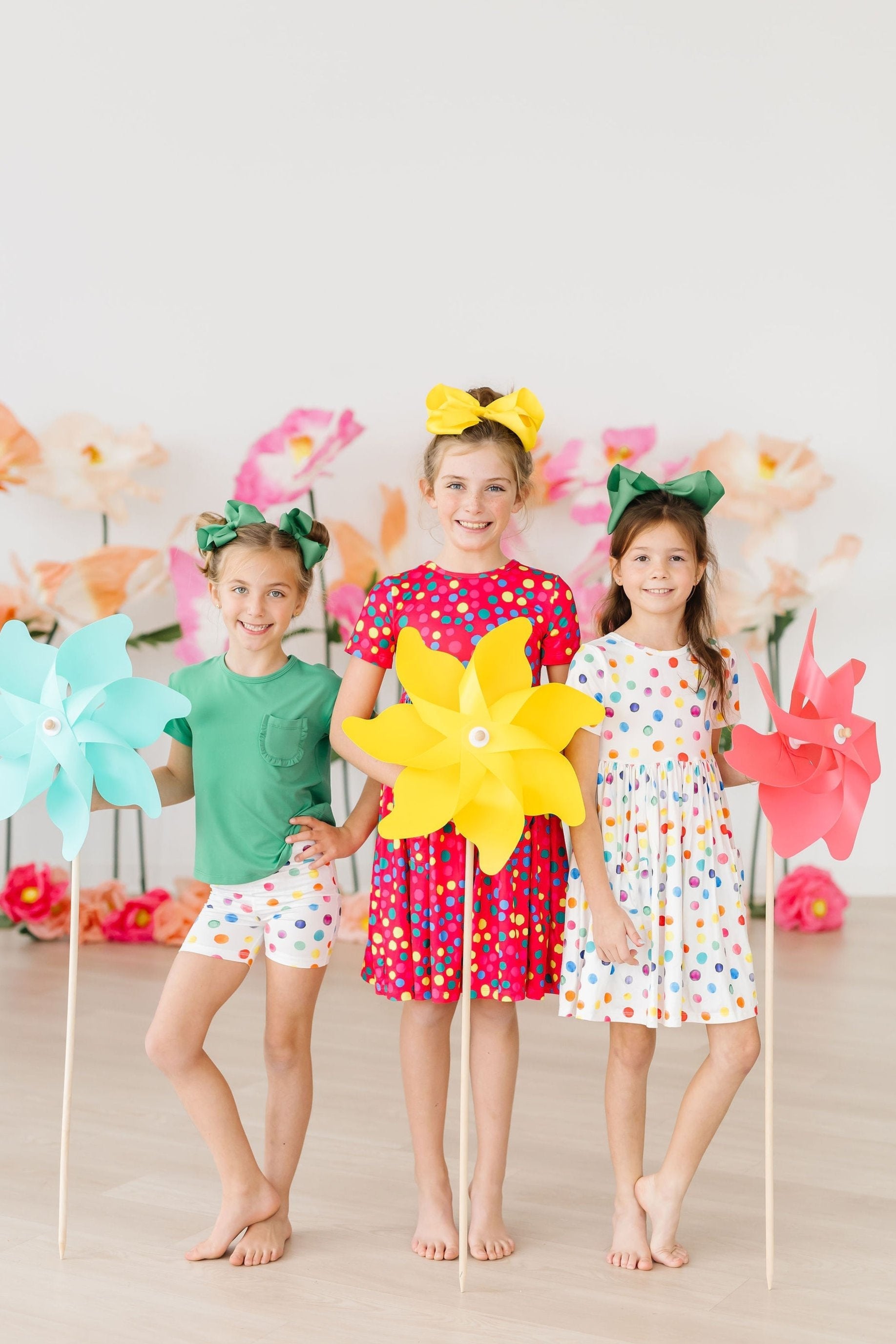 Colorful Polka Dot Short Sleeve Pocket Twirl Dress for Women - Perfect for Summer Parties, Weddings & Casual Outings