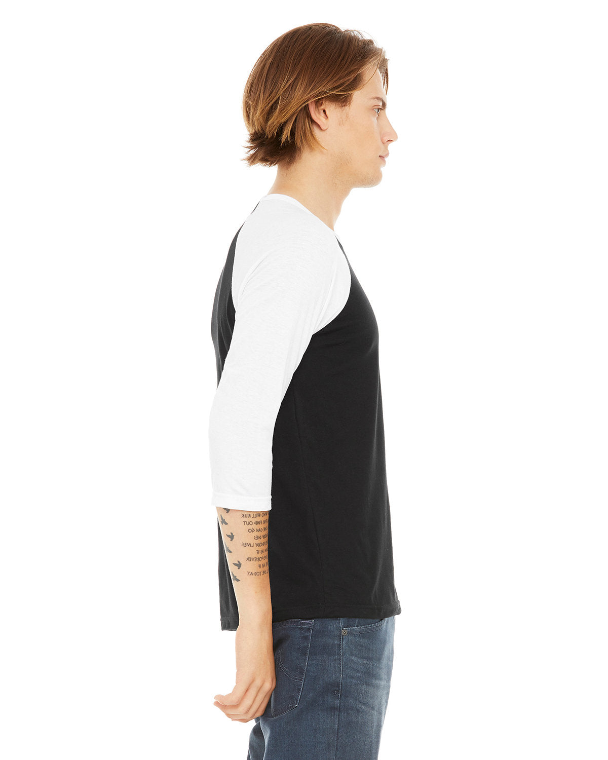 Bella + Canvas 3200 Unisex 3/4 Sleeve Baseball Tee - Soft Cotton Jersey Shirt for Men & Women - Perfect for Casual Wear, Sports & Team Uniforms