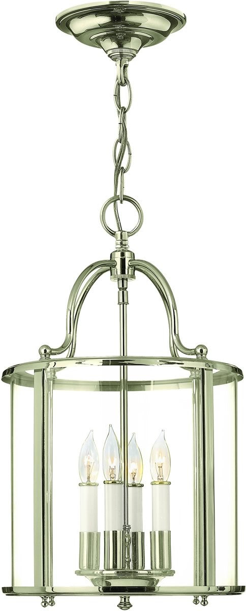 12W Gentry 4-Light Chandelier in Polished Nickel (3474PN) - Elegant Ceiling Lighting for Dining Room, Bedroom, or Entryway