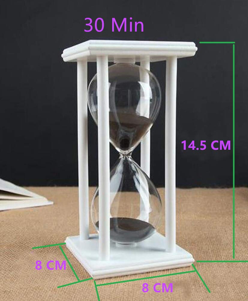 30 Minute Hourglass Sand Timer - Black Decorative Sandglass for Kitchen, Office, Living Room, Bedroom | Perfect for Cooking, Study, Games, Christmas & New Year Decor