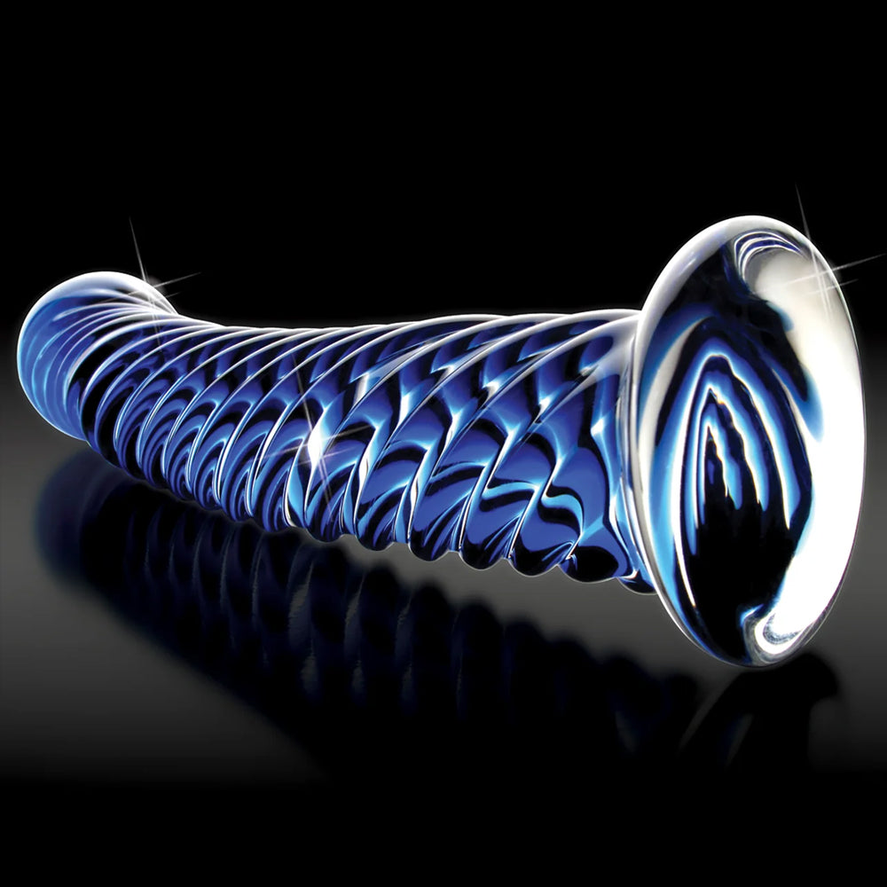 Icicles No. 29 Spiral Ribbed Glass Dildo - Adult Pleasure Toy for Women & Couples - Sensual Massage & Intimate Play - Perfect for Solo Use or Partnered Exploration