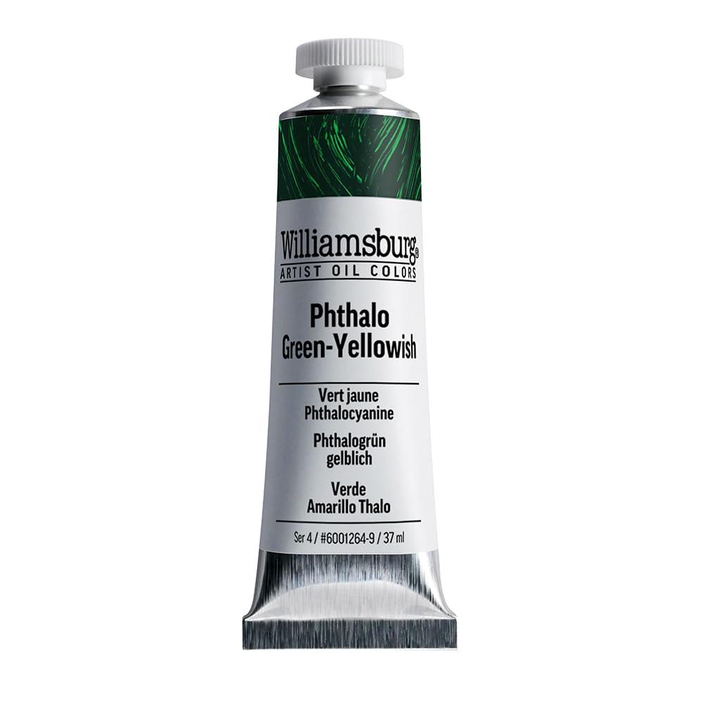GOLDEN Williamsburg Artist Oil Colors - Phthalo Green-Yellowish (37ml Tube) | Professional Transparent Oil Paint for Canvas Painting & Fine Art