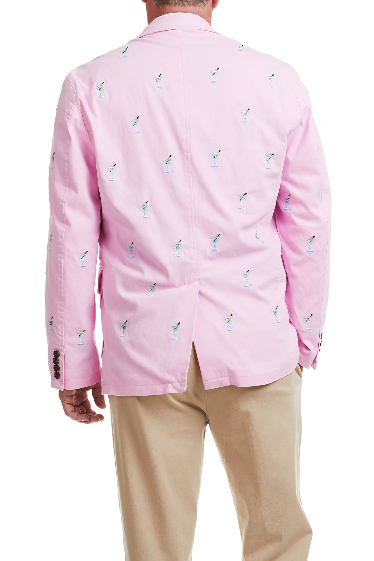 Stylish Pink Spinnaker Blazer with Martini Design - Perfect for Cocktail Parties, Date Nights & Summer Weddings