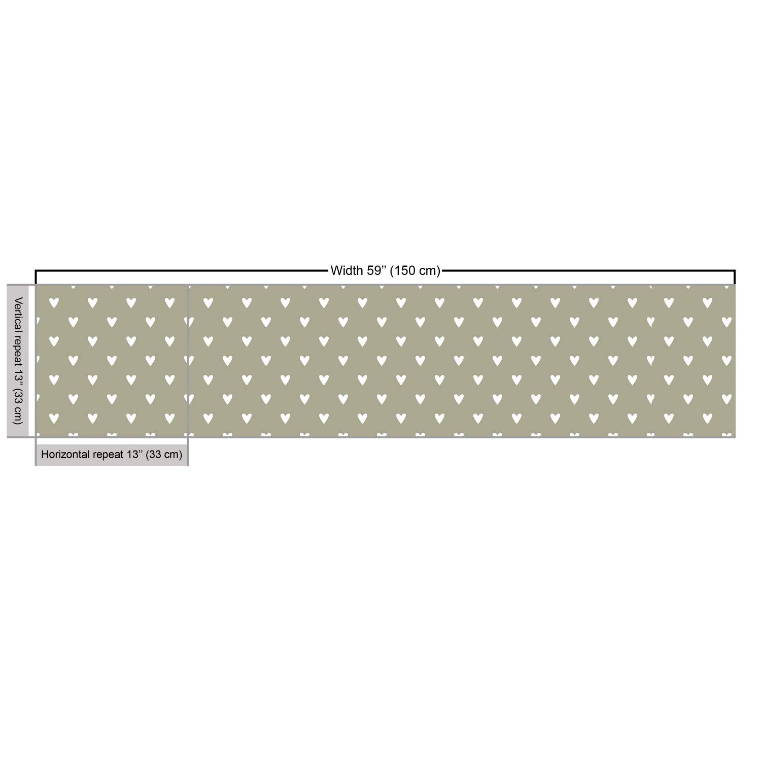 Ambesonne Romantic Fabric by The Yard - I Love You Heart Print Fabric for Upholstery, Home Decor, DIY Crafts (10 Yards, Pale Sage Green & White) | Perfect for Valentine's Day Gifts, Wedding Decorations & Bedroom Accents