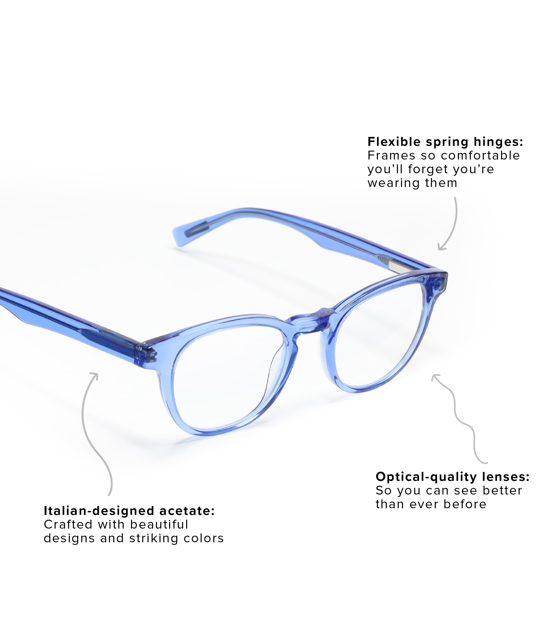 Eyebobs Clearly Unisex Blue Light Blocking Reading Glasses for Men & Women - Round Frame Computer Glasses for Office Work & Screen Time