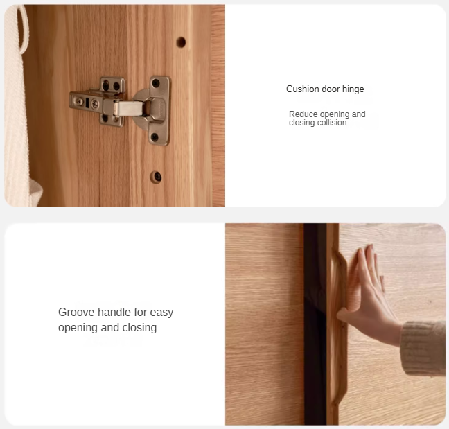 Solid Oak Wood Wardrobe with High Doors - Spacious Storage for Bedroom, Closet & Home Organization