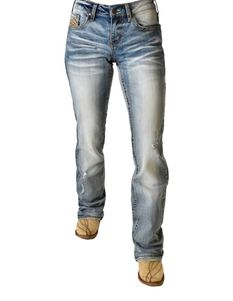 Cowgirl Tuff Western Jeans for Women - Light Wash Denim Pants (Size 0-2-60) | Comfortable & Stylish Cowgirl Bootcut Jeans for Riding, Work & Everyday Wear