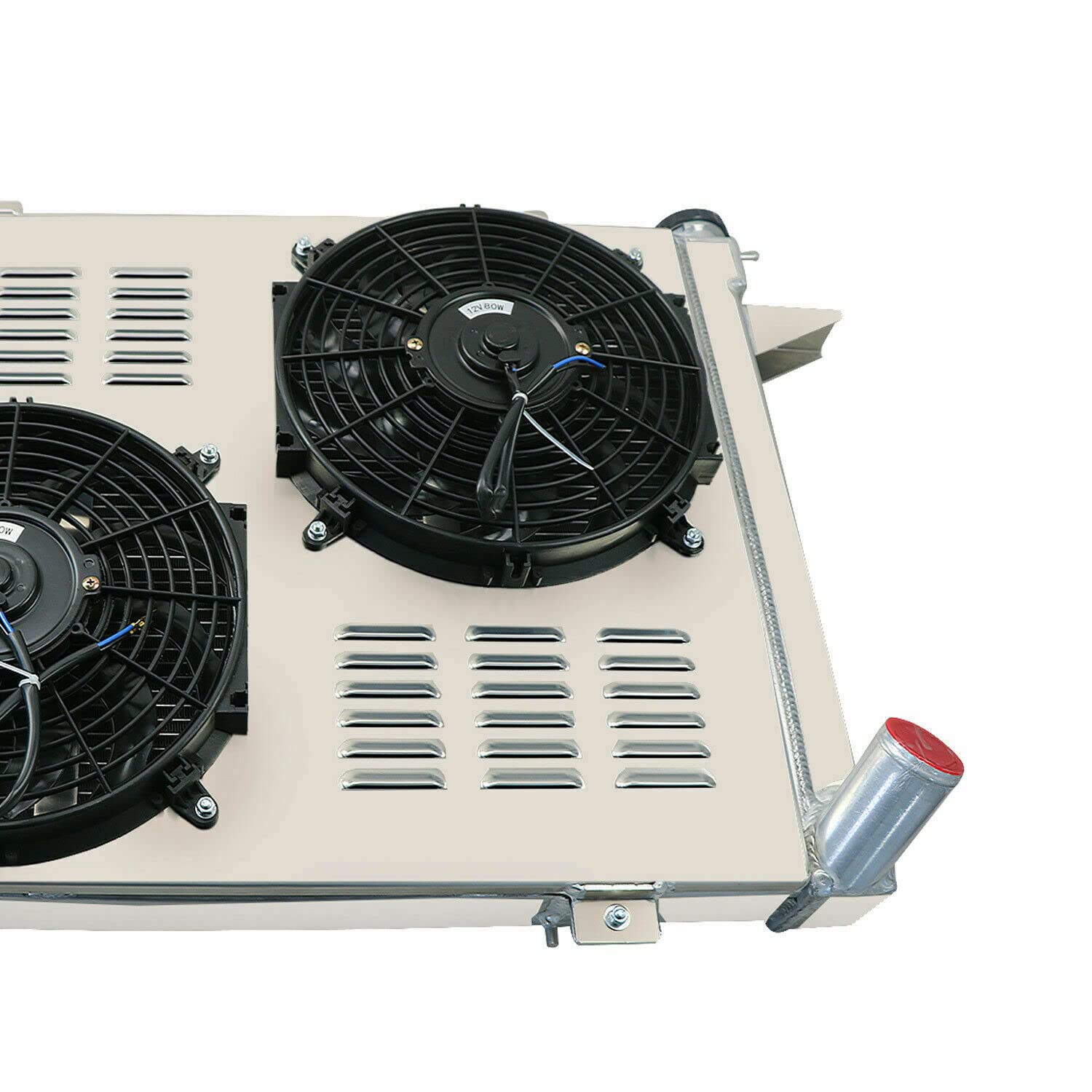 1989-1993 Dodge D250 D350 W250 W350 5.9L Cummins Diesel MT 3-Row Aluminum Radiator with Shroud, Fan & Relay Kit - Heavy Duty Cooling Upgrade for Towing, Off-Road & High-Performance Applications
