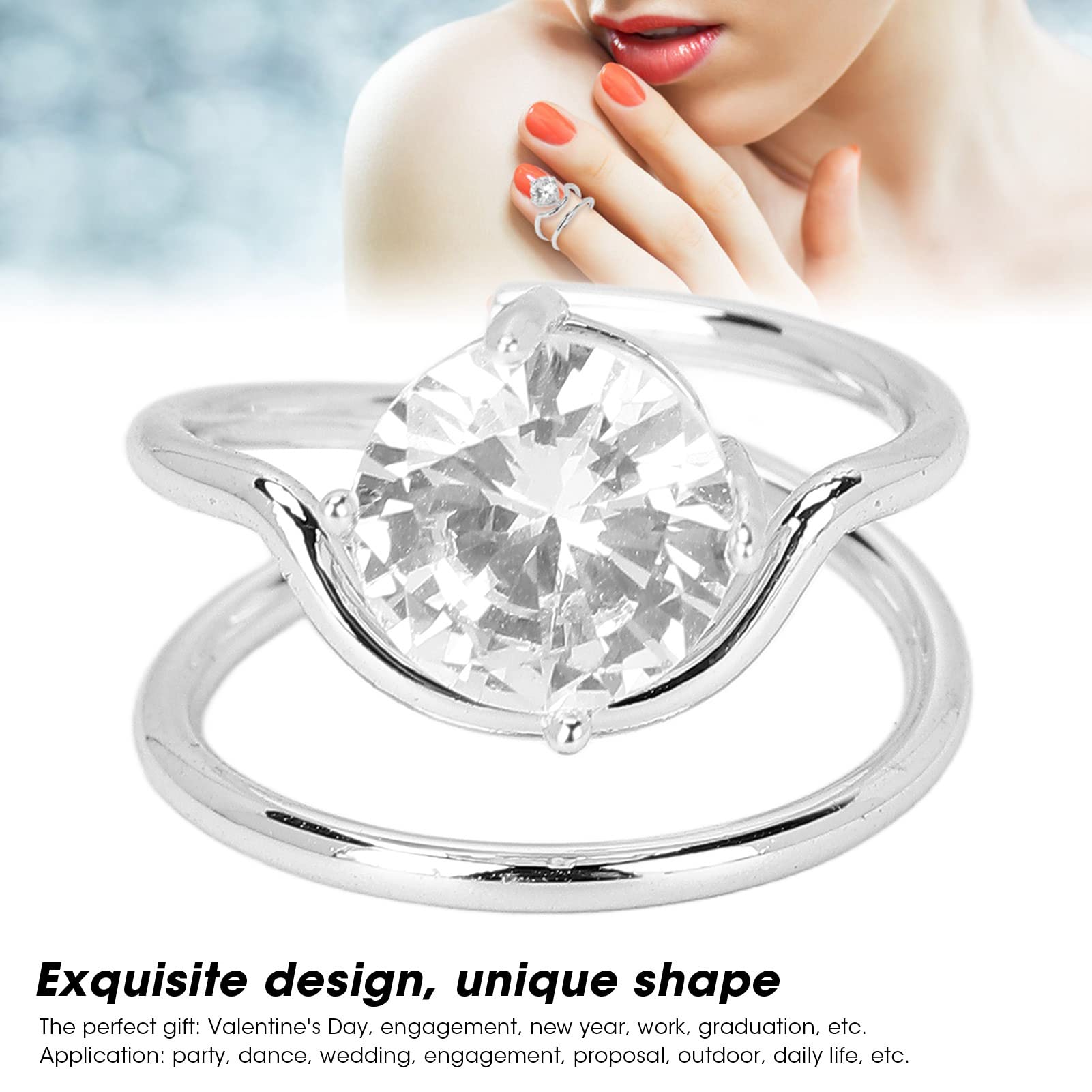 Elegant Electroplated Copper Women's Nail Rings - Stylish 3053 Platinum Nail Art Jewelry for Fingertip Protection & Decoration | Perfect Gift for Nail Lovers, Ideal for Parties, Weddings & Fashion Accessories