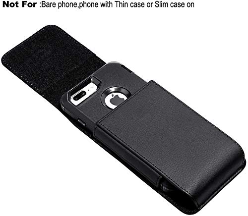 Premium Leather Belt Holster for iPhone 16 Plus/Pro Max, 15 Plus/Pro Max, 14 Plus/Pro Max, 13 Pro Max & 12 Pro Max - Compatible with Thick Defender Hybrid Armor Cases - Perfect for Outdoor Activities, Work & Everyday Carry
