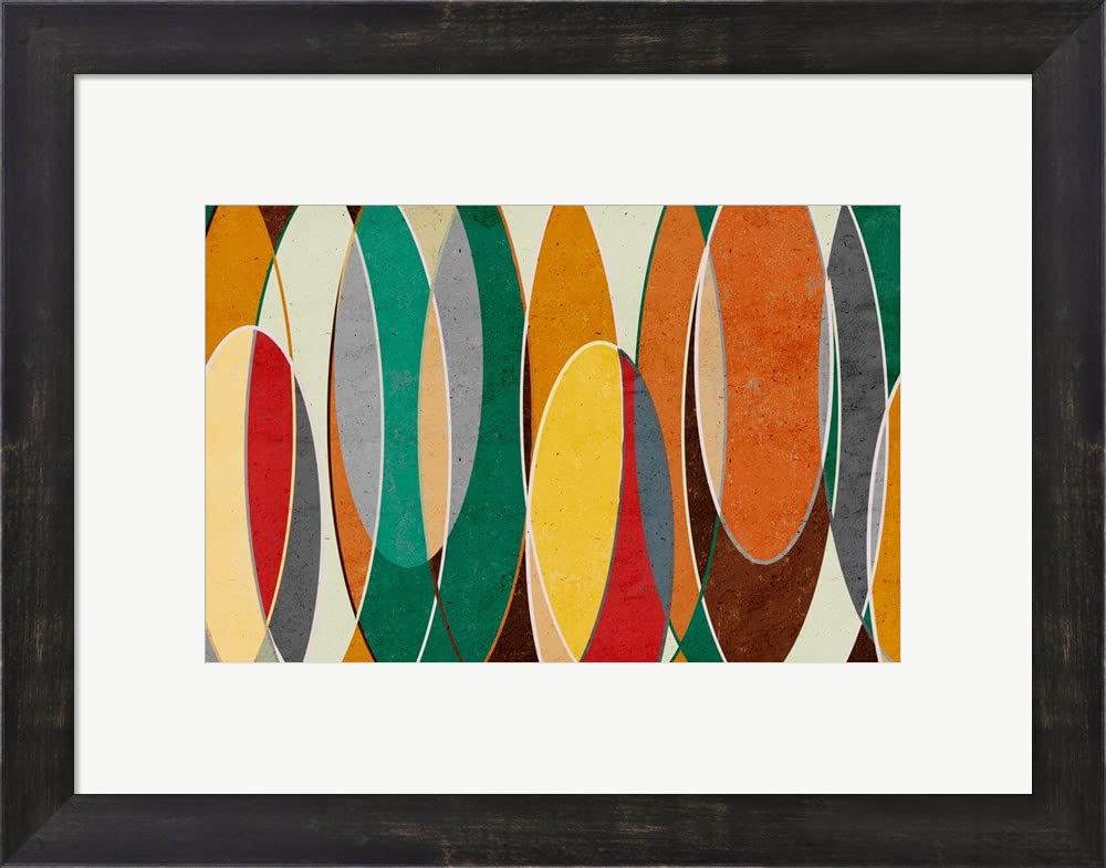 SD Graphics Studio Framed Art Print - Bright Retro Vibes Wall Picture with Espresso Brown Frame, 19x15 Inches - Perfect for Living Room, Bedroom & Office Decor