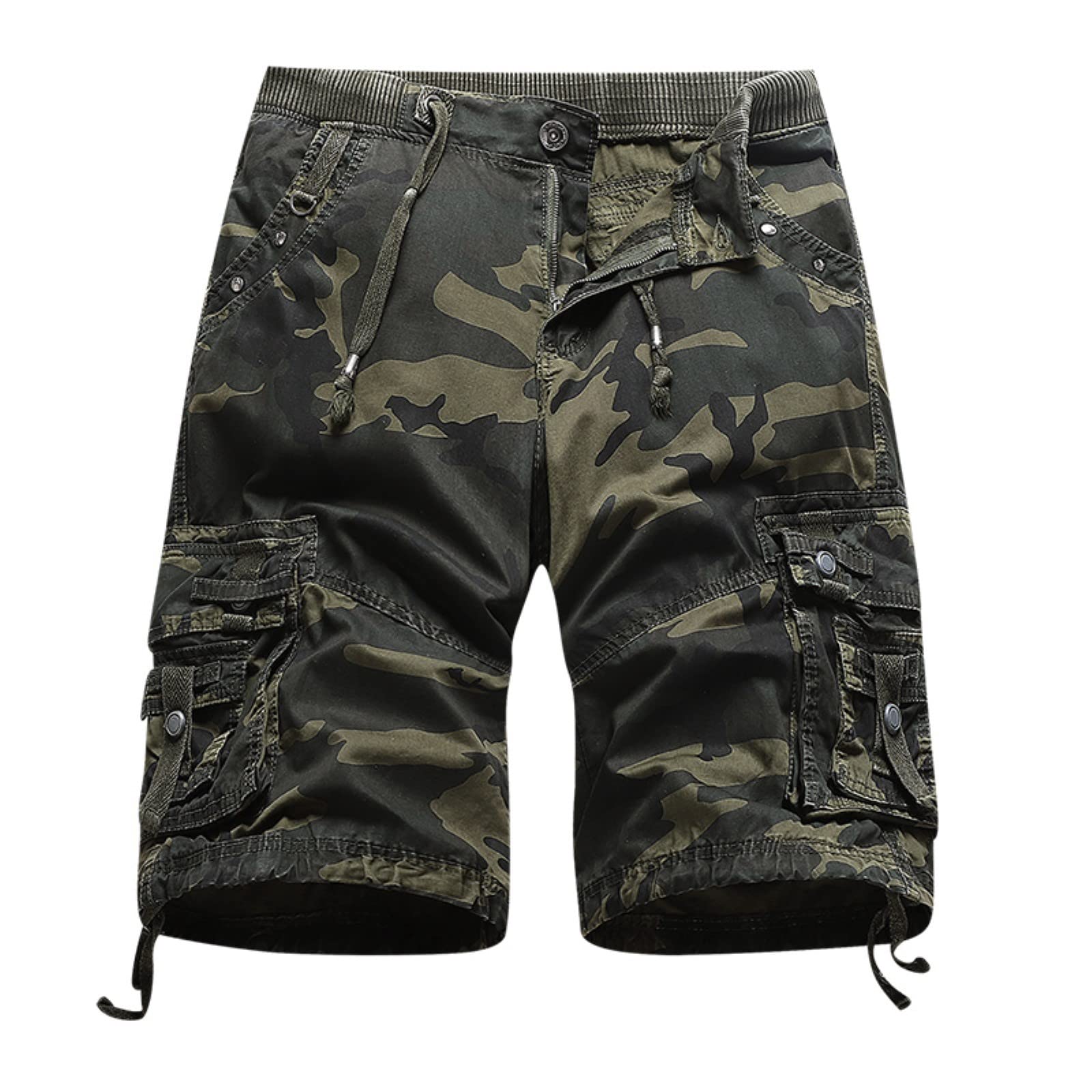 **LindoMaker Men's Cargo Shorts with Multiple Pockets - Comfortable Bermuda Workout Shorts for Travel, Running & Outdoor Activities - Big & Tall Sizes**