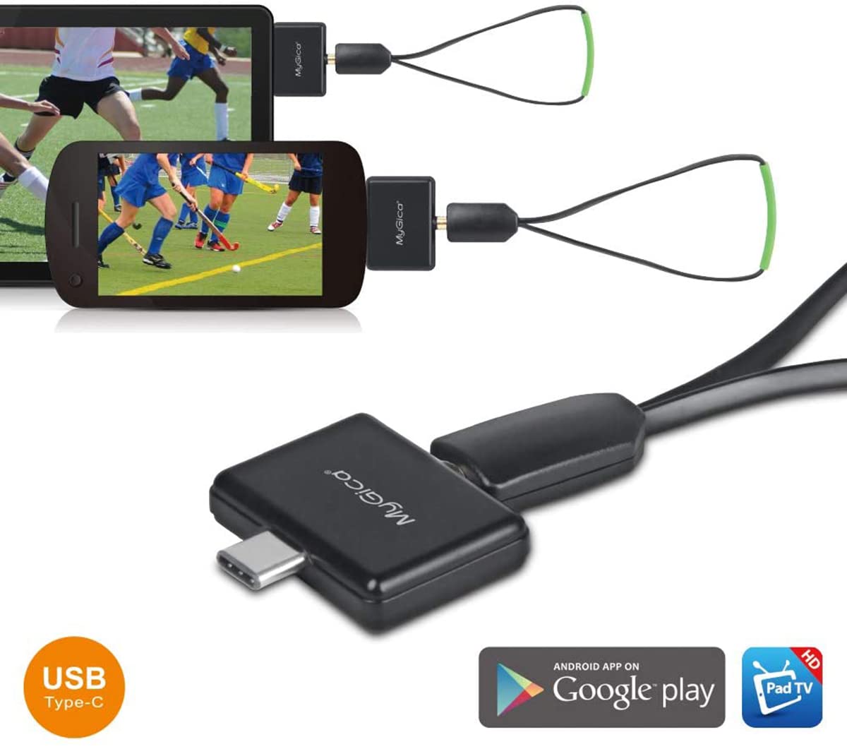 MyGica Type-C USB TV Tuner Card - ATSC Digital TV Receiver for Android, PC, Tablet | Freeview HD TV Stick | Wireless HDTV Adapter | No Internet Required | Perfect for Travel, Camping & Home Entertainment