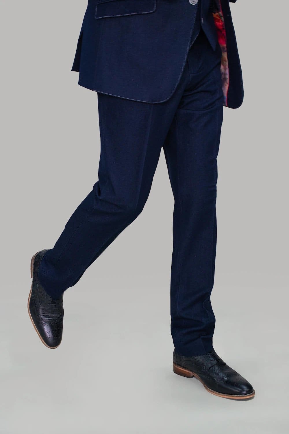 Cavani Fabian Navy Blue Dress Pants for Men - Slim Fit Business Casual Trousers for Office, Wedding & Formal Events