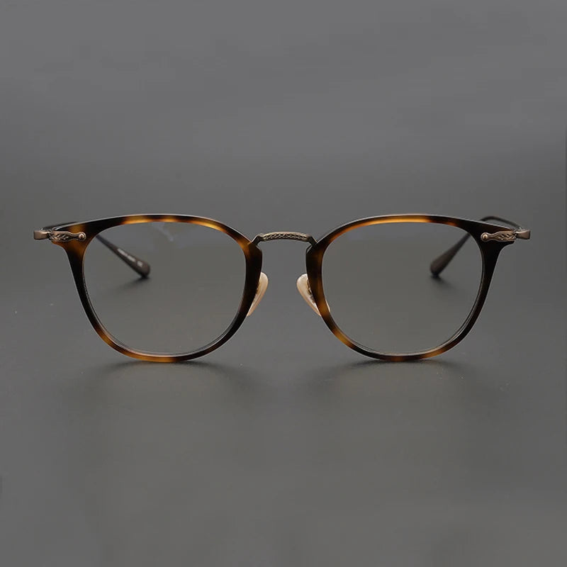 Stylish Black Unisex Full Rim Titanium Acetate Square Eyeglasses 5307 - Perfect for Work, Reading & Fashion