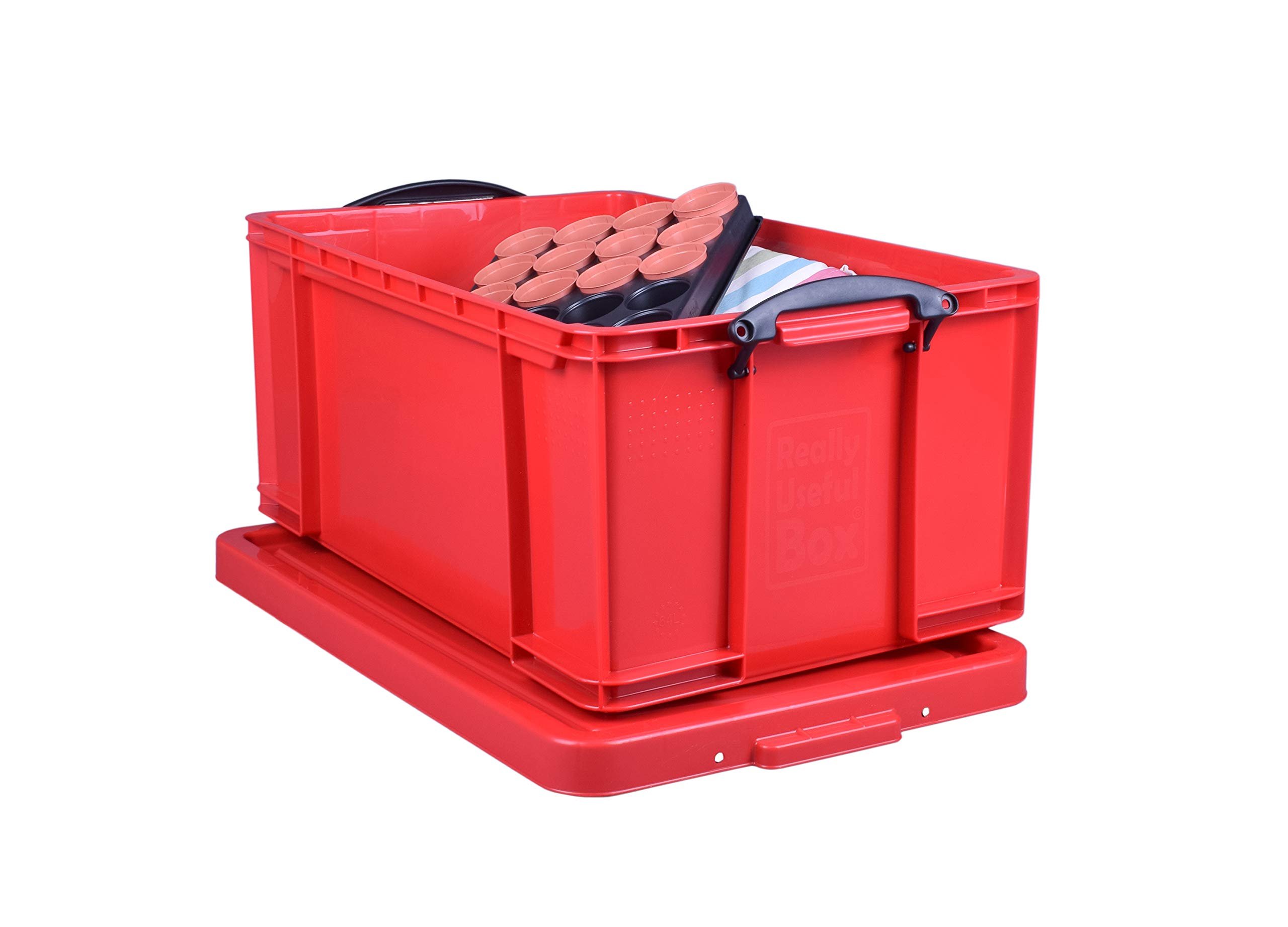 Really Useful 64-Liter Storage Box - Durable Solid Red Plastic Container for Home, Office & Garage Organization | Perfect for Storing Toys, Tools & Supplies