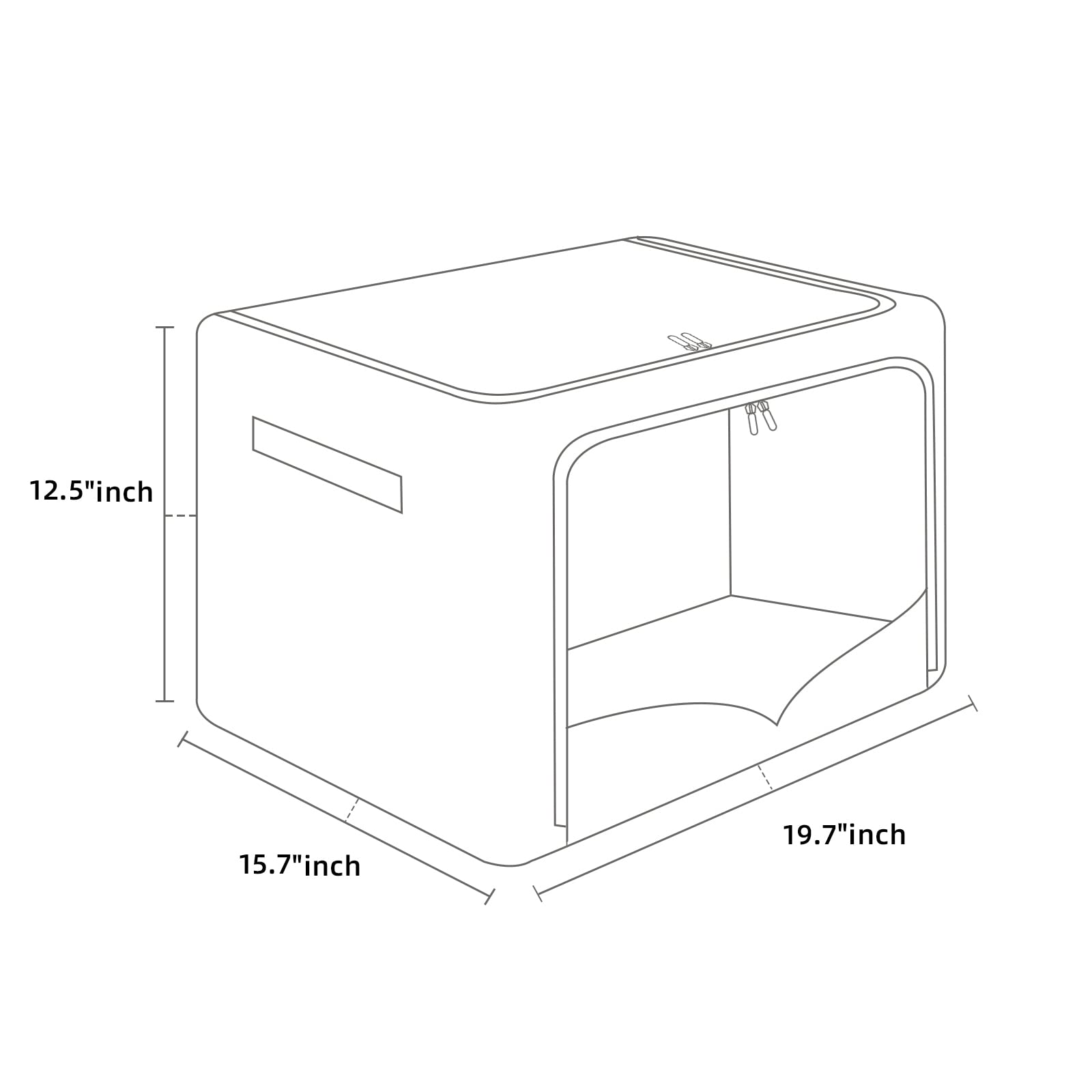 3 Pack Foldable Metal Frame Storage Bins - Stackable Linen Fabric Clothes Organizer with Clear Window & Handles (Dark Gray, 19.7x15.7x12.6inch/66L) - Perfect for Closet, Bedroom, Dorm & Laundry Room Organization