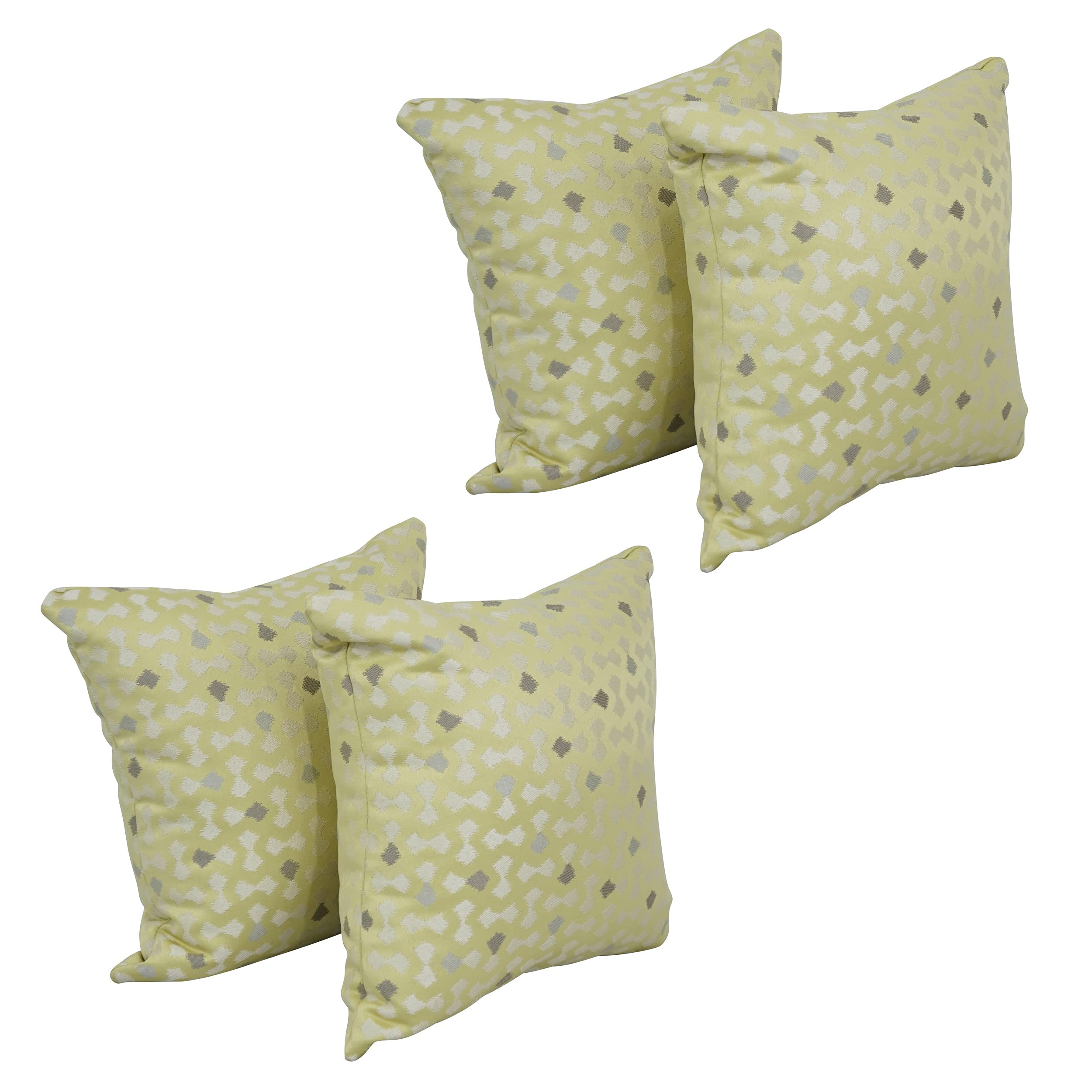 Blazing Needles 17-inch Square Polyester Jacquard Throw Pillows - Set of 4, Talamols Pineapple Pattern - Perfect for Sofa, Bed, Couch & Home Decor