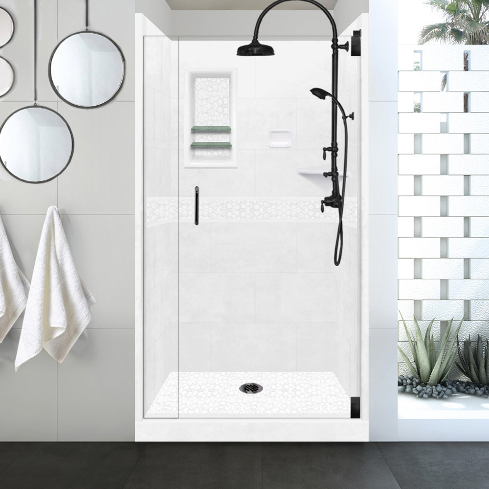 Alcove Natural Buff Sistine Stone & Pebble Stone Accent - DIY Shower Remodel Kit for Bathroom Renovation | Perfect for Spa-Like Shower Floors and Wall Decor