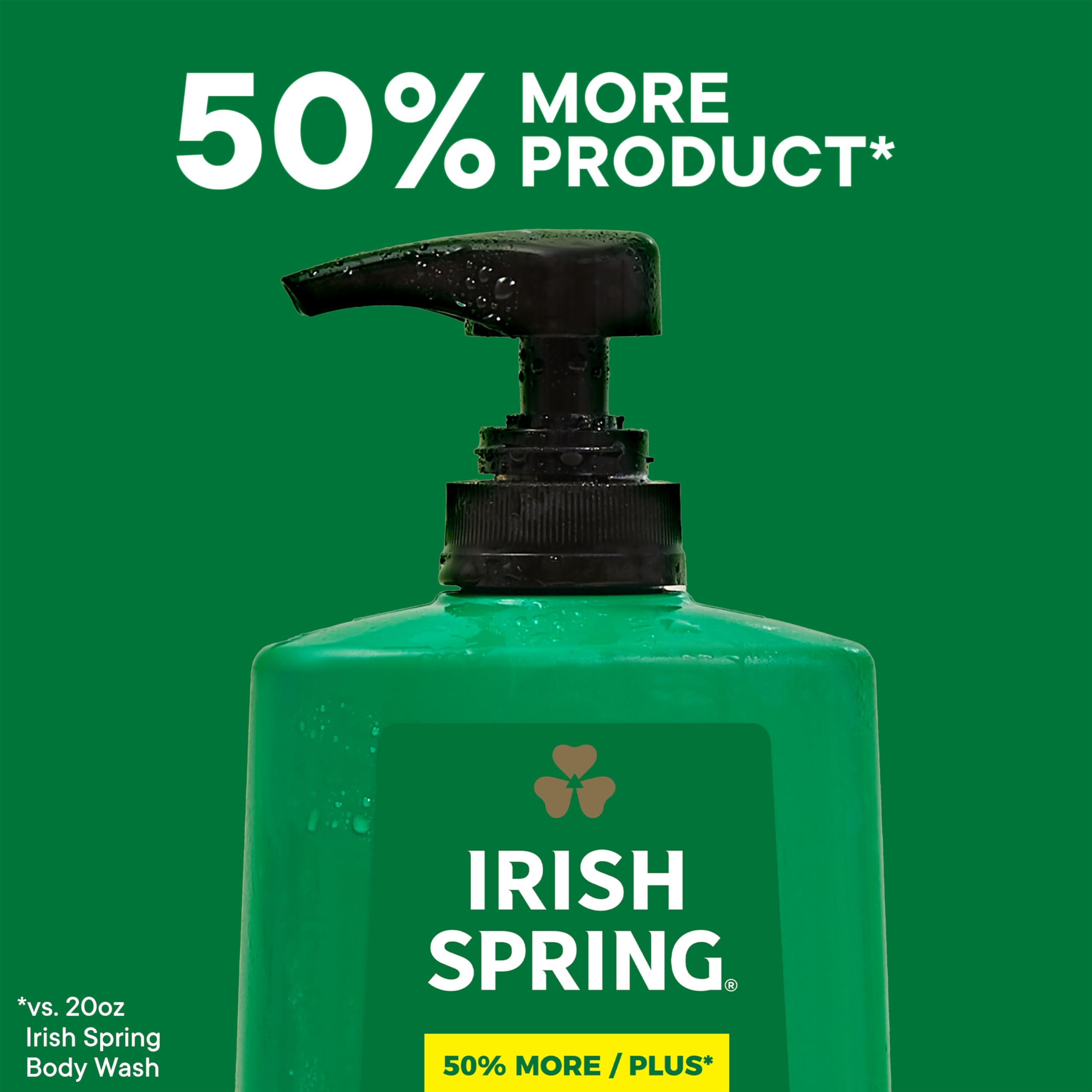 Irish Spring 5-in-1 Men's Body Wash - 24 Hour Freshness, Cleanses & Conditions Body, Face & Hair - Biodegradable Formula, 30oz Pump Bottle - Ideal for Gym, Travel & Daily Shower Routine