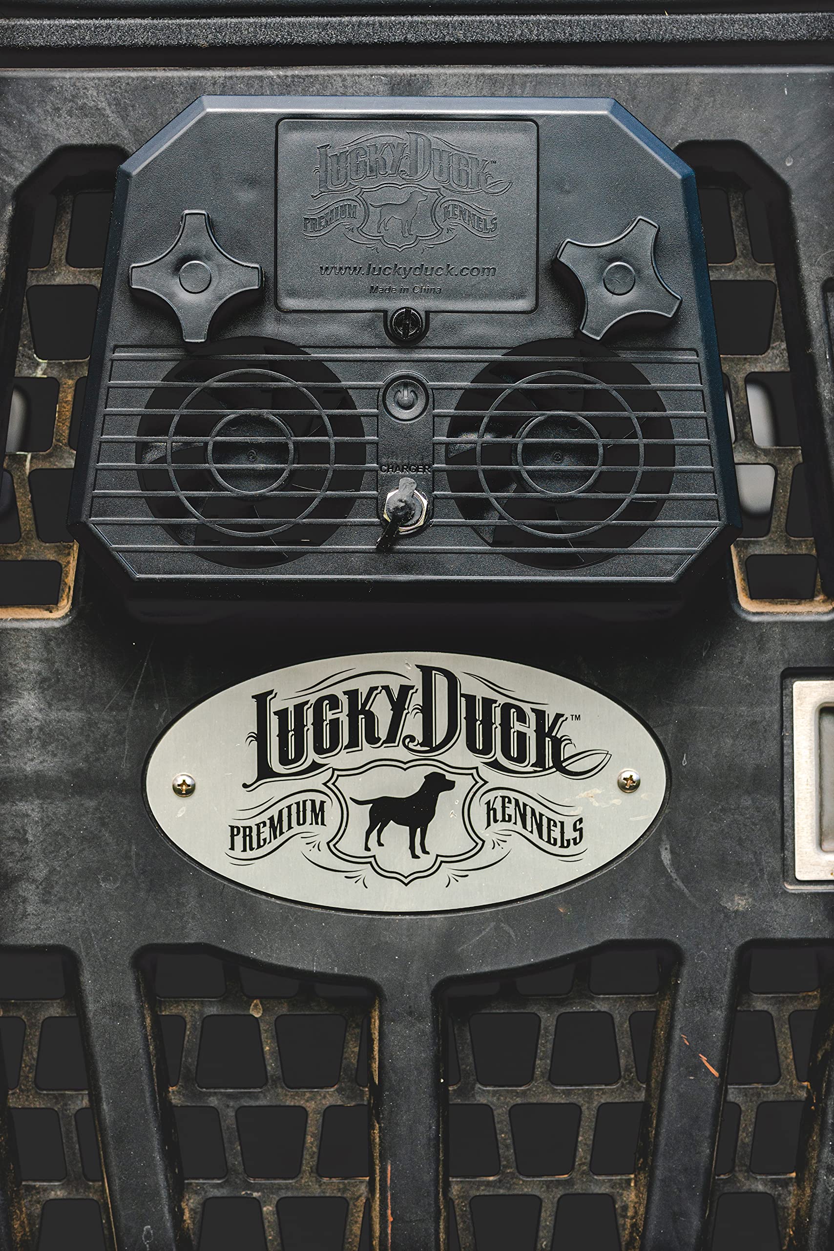 Lucky Duck Universal Dog Kennel Fan - Portable Cooling Fan for Pet Crates, Travel & Outdoor Use - Quiet & Energy Efficient for Dogs & Small Animals - Perfect for Home, Car & Camping Trips