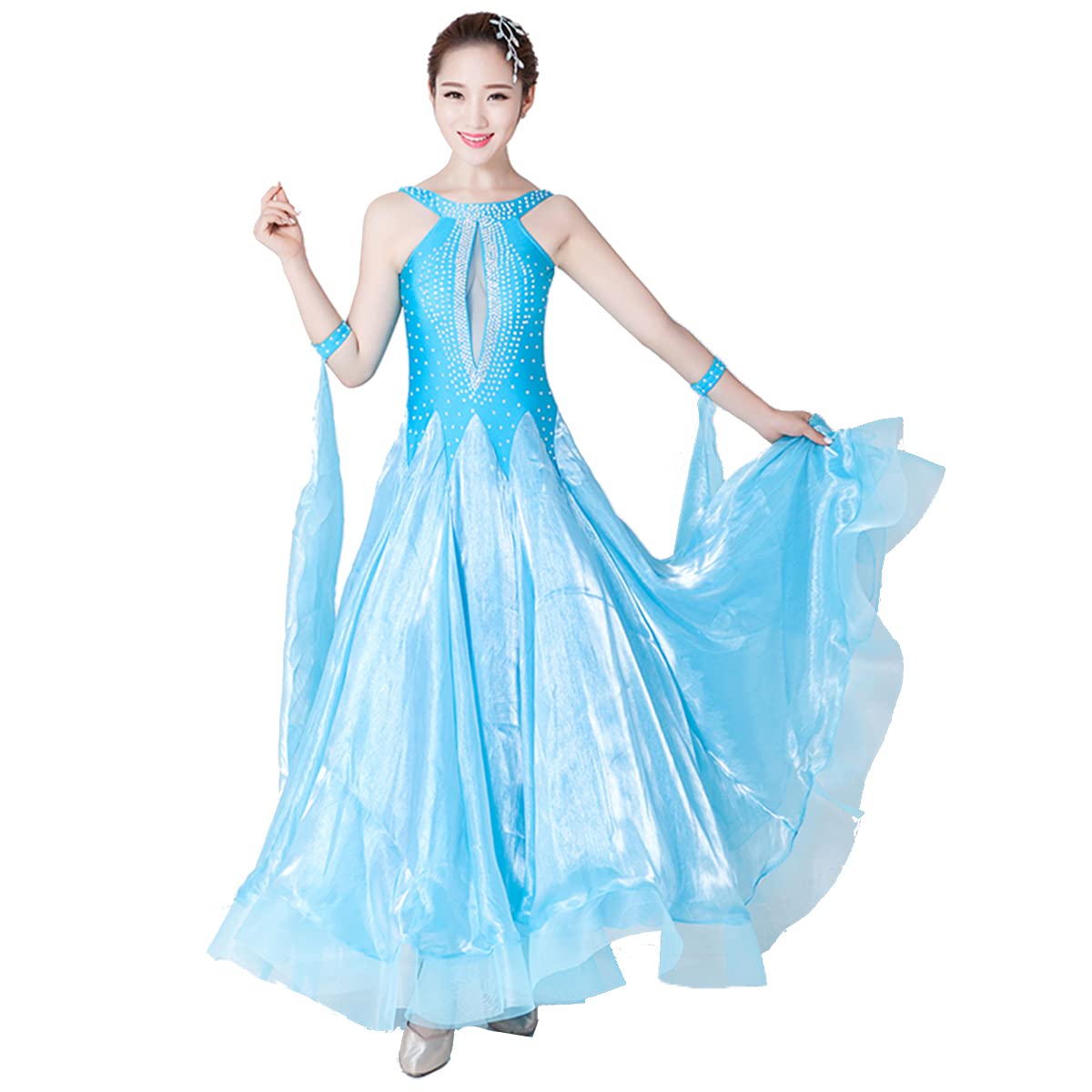 Professional Women's Ballroom Dance Dress - Modern Waltz & Standard Dance Gown for Stage Performances & Competitions | Elegant Performance Costume for Latin, Tango & Social Dancing