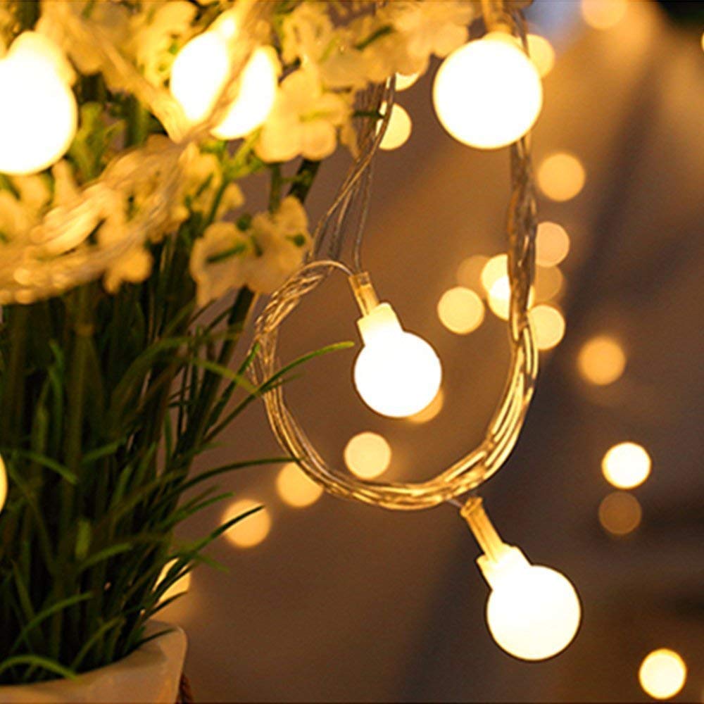 100 LED Battery Operated String Lights - 33ft/10m Warm White Globe Fairy Lights with Remote & Timer - Waterproof Outdoor/Indoor Decor for Christmas, Wedding, Party, Garden, Patio, Bedroom