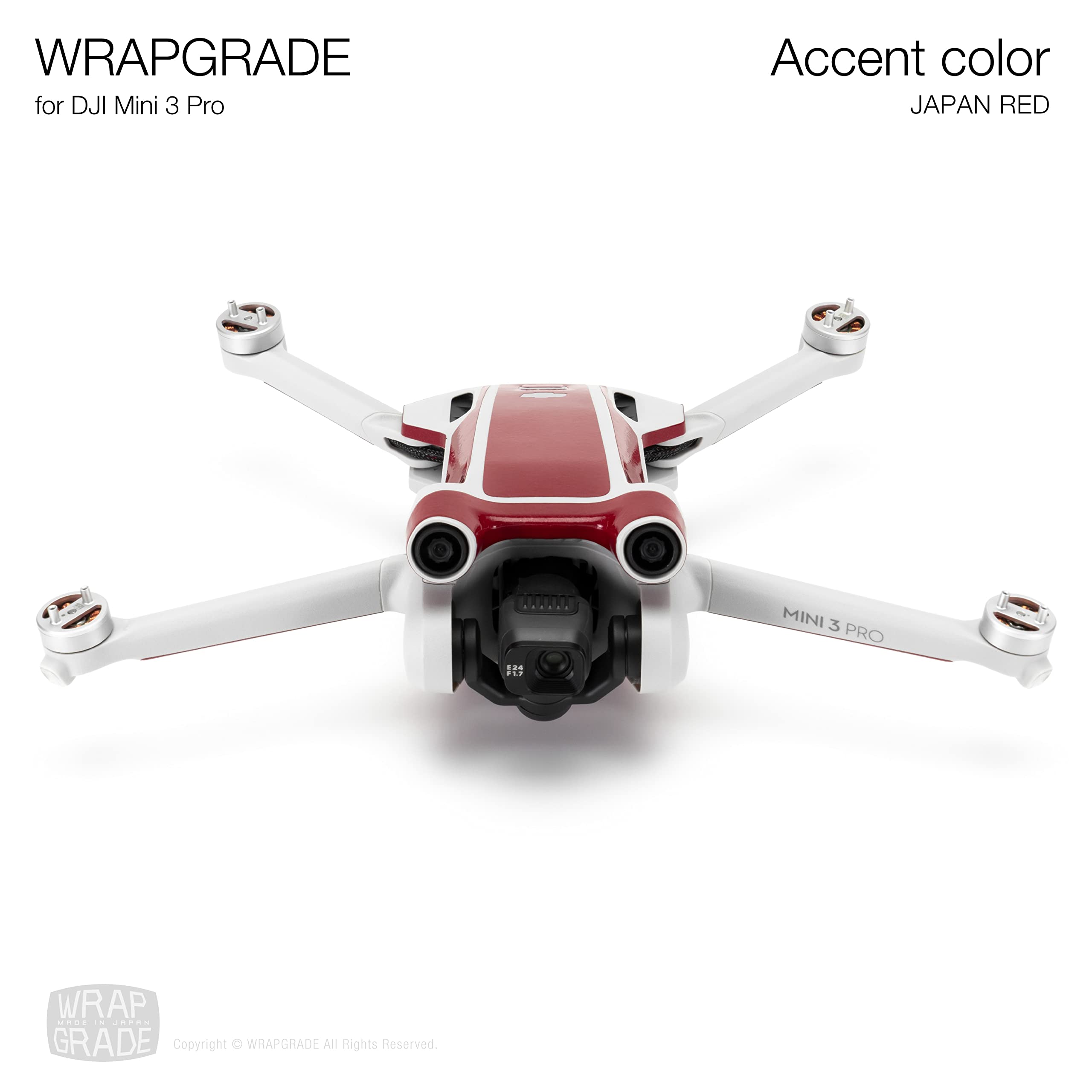 DJI Mini 3 Compatible Skin Wrap - Premium Japan Red Color Protective Cover | Perfect for Drone Protection, Customization & Aesthetic Enhancement | Ideal for Outdoor Aerial Photography & Travel Adventures
