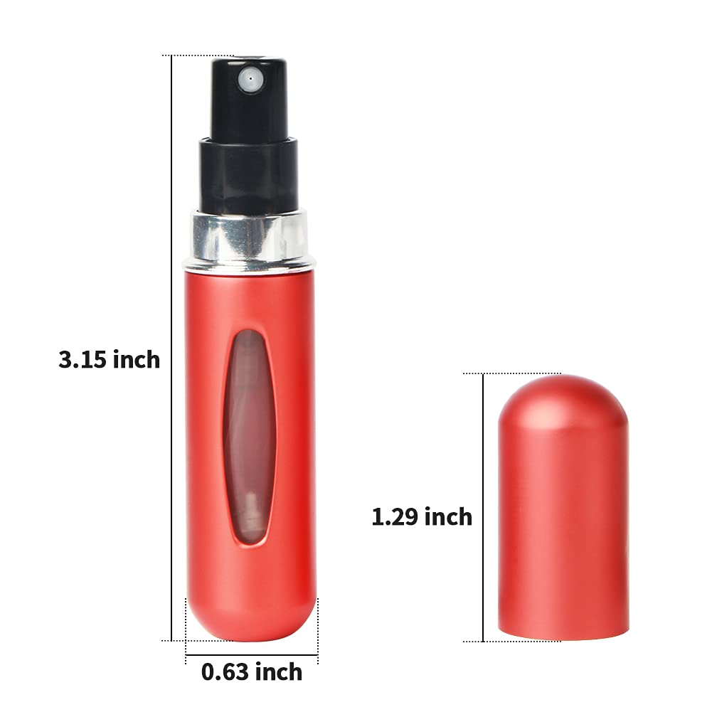 Saiveina 5ml Mini Refillable Perfume Spray Bottles - Portable Travel Atomizer for Fragrance, Essential Oils & Cosmetics (4 Pack) | Perfect for Purse, Gym Bag & Airplane Carry-On