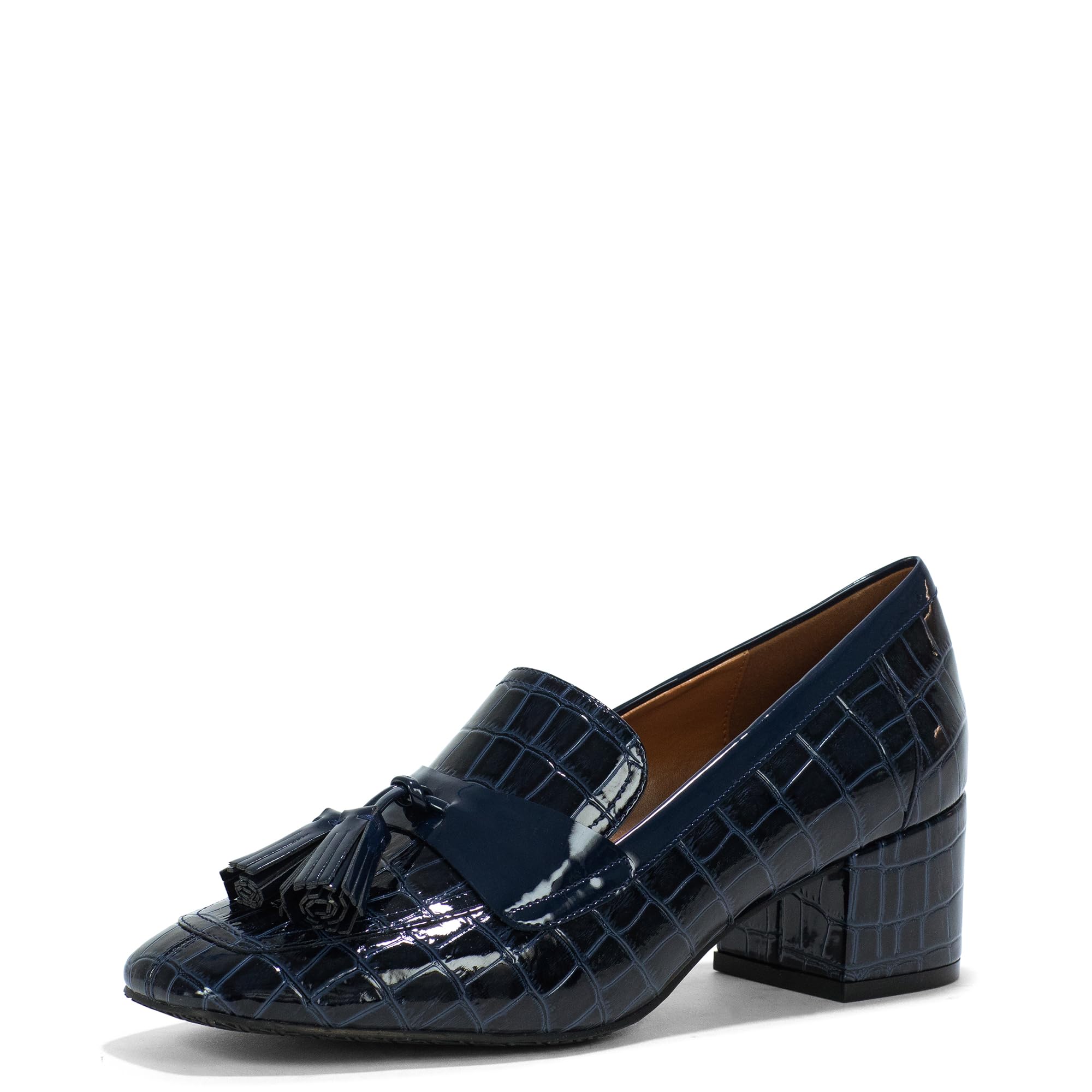 Donald Pliner Women's Kressida Dress Loafers - 2 Inch Block Heel Slip-On Shoes for Women | Comfortable Work Shoes & Stylish Office Loafers for Business Casual Outfits
