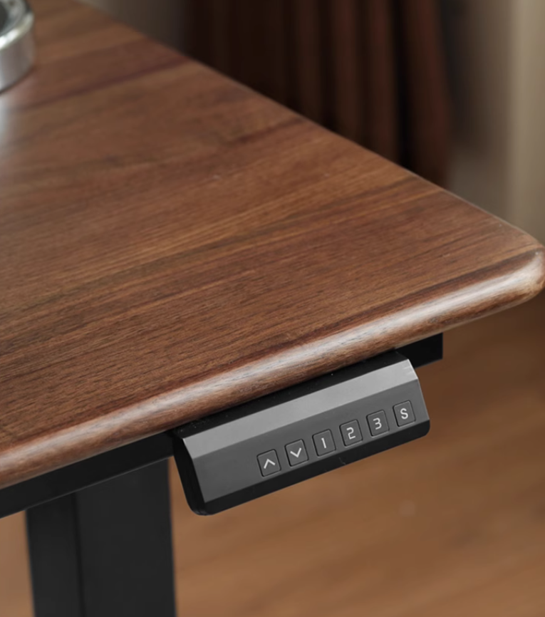 Premium Black Walnut & Oak Solid Wood Electric Height Adjustable Desk - Luxury Home Office & Gaming Workstation for Ergonomic Comfort
