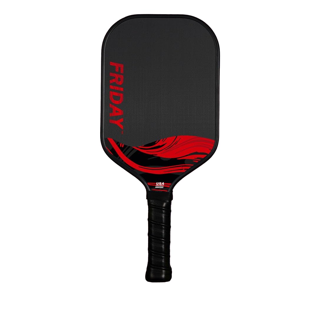 Challenger Friday Paddle - USAP Approved T700 Raw Carbon Fiber Pickleball Paddle with Foam Injected Walls & Honeycomb Core | Tennis Style Grip & Gritty Surface for Enhanced Spin | Perfect for Competitive Play & Recreational Pickleball Games