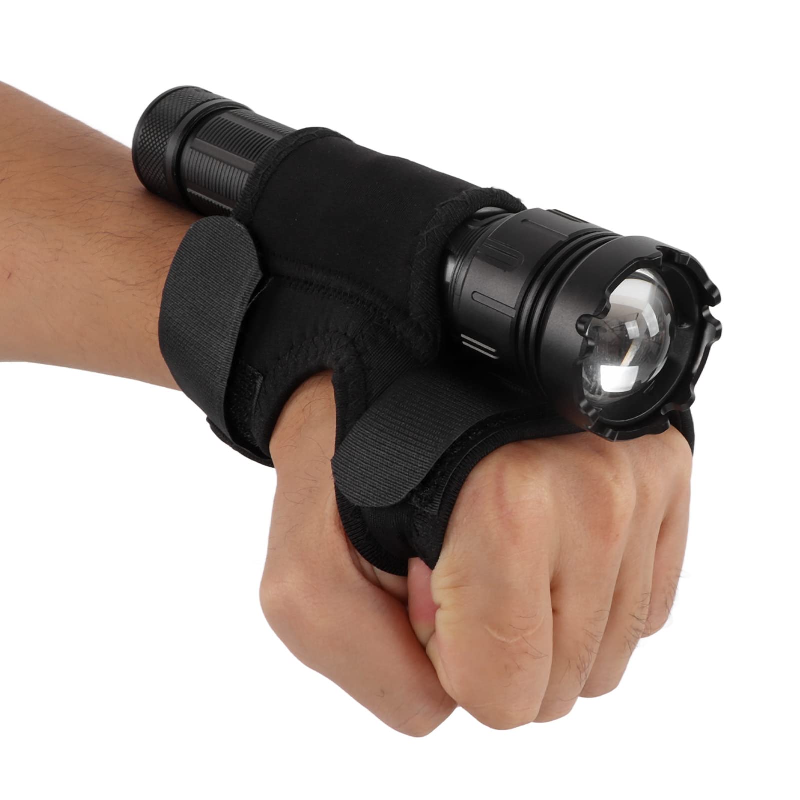 Waterproof Wrist Flashlight Holster for Scuba Diving - Adjustable Diving Flashlight Glove & Wrist Strap for 25-30mm Underwater Lights - Perfect for Night Diving, Cave Exploration & Marine Activities
