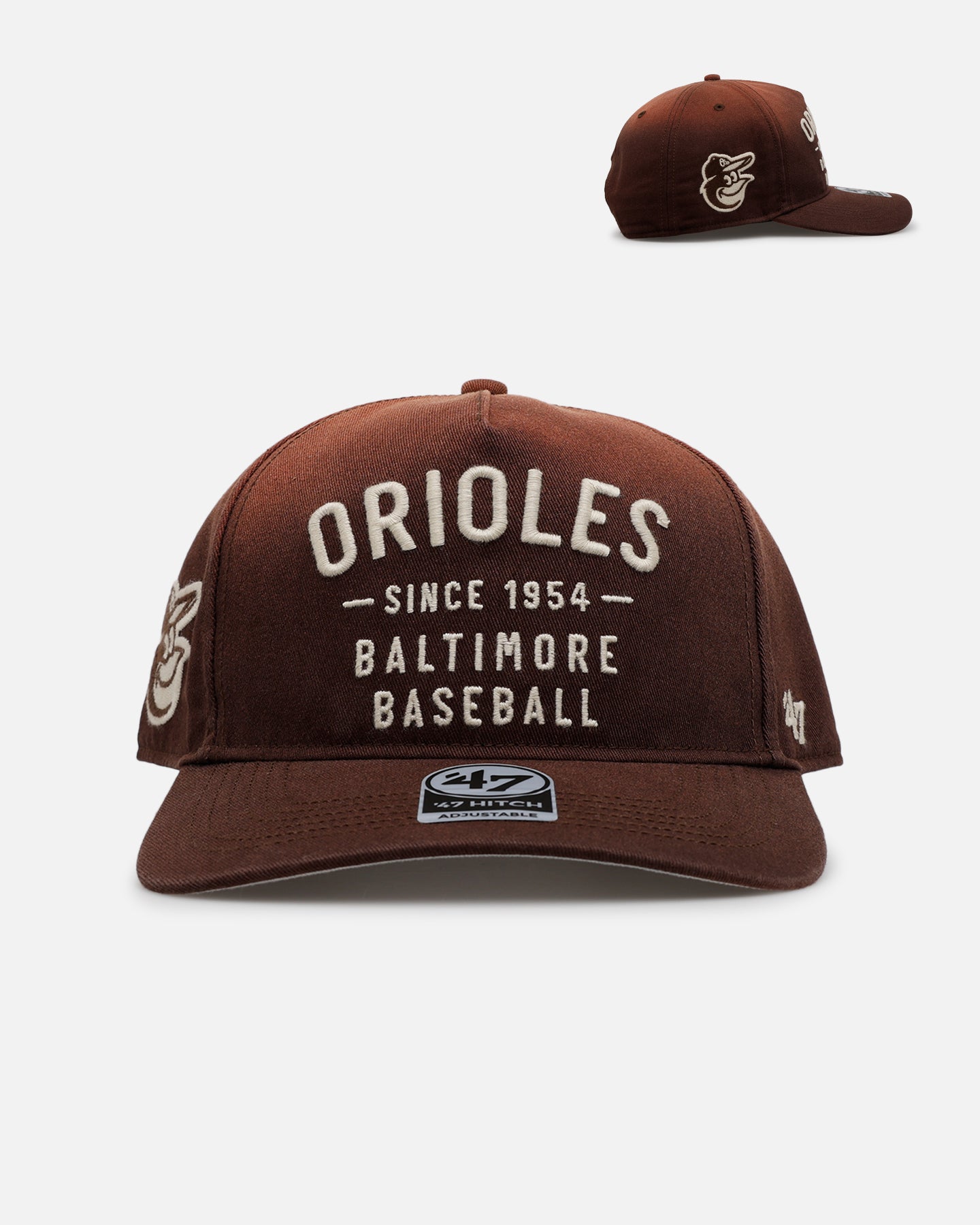 47 Brand Baltimore Orioles 'Dusted' 47 Hitch Snapback Brown Hat - Adjustable Baseball Cap for Men & Women - Perfect for Sports Games, Casual Outfits & Fan Collections