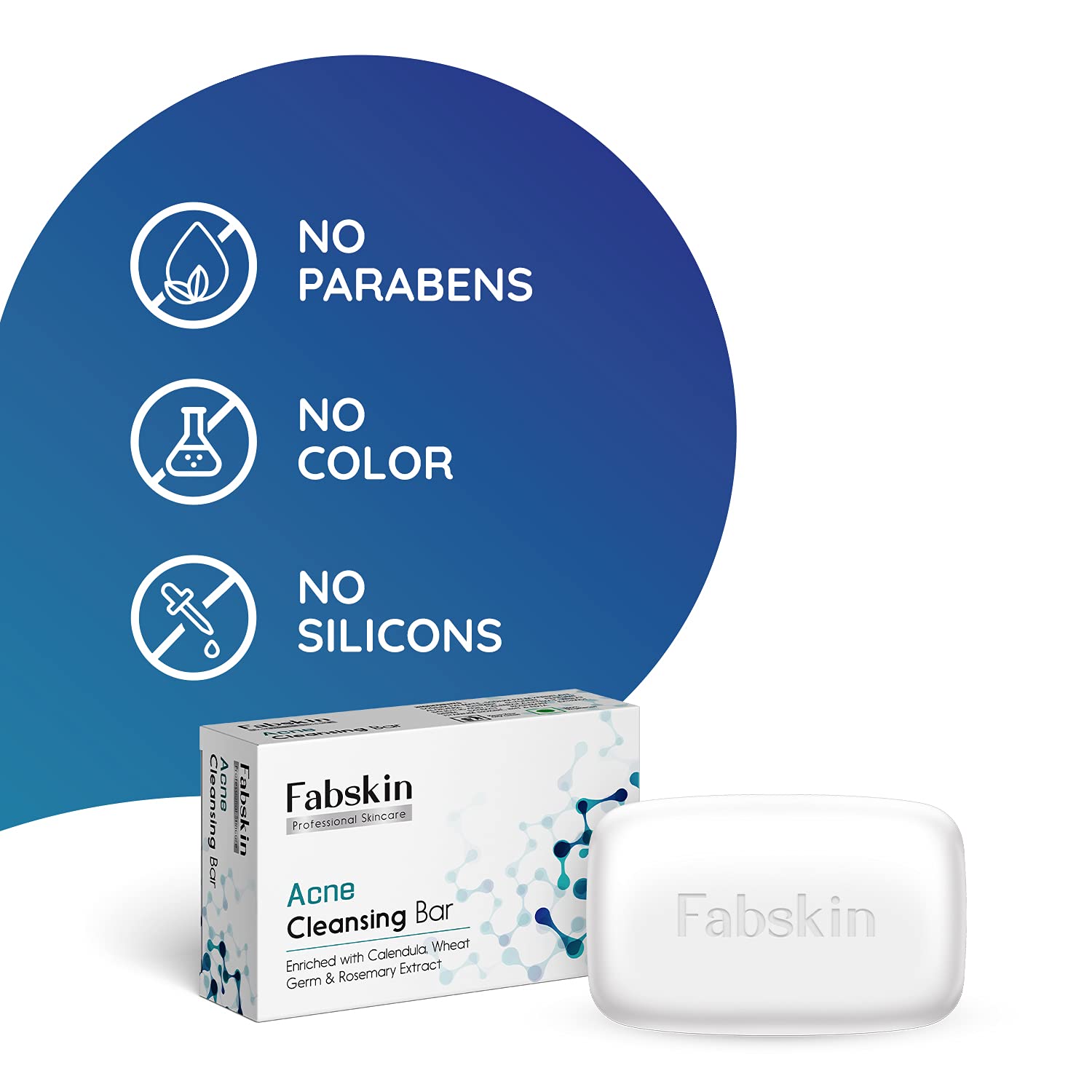 Fabskin Calendula Acne Soap 75g (Pack of 2) - Natural Anti-Acne & Pimple Cleansing Bar for Face, Back & Body | Gentle Exfoliating & Oil Control | Perfect for Teen & Adult Acne Treatment